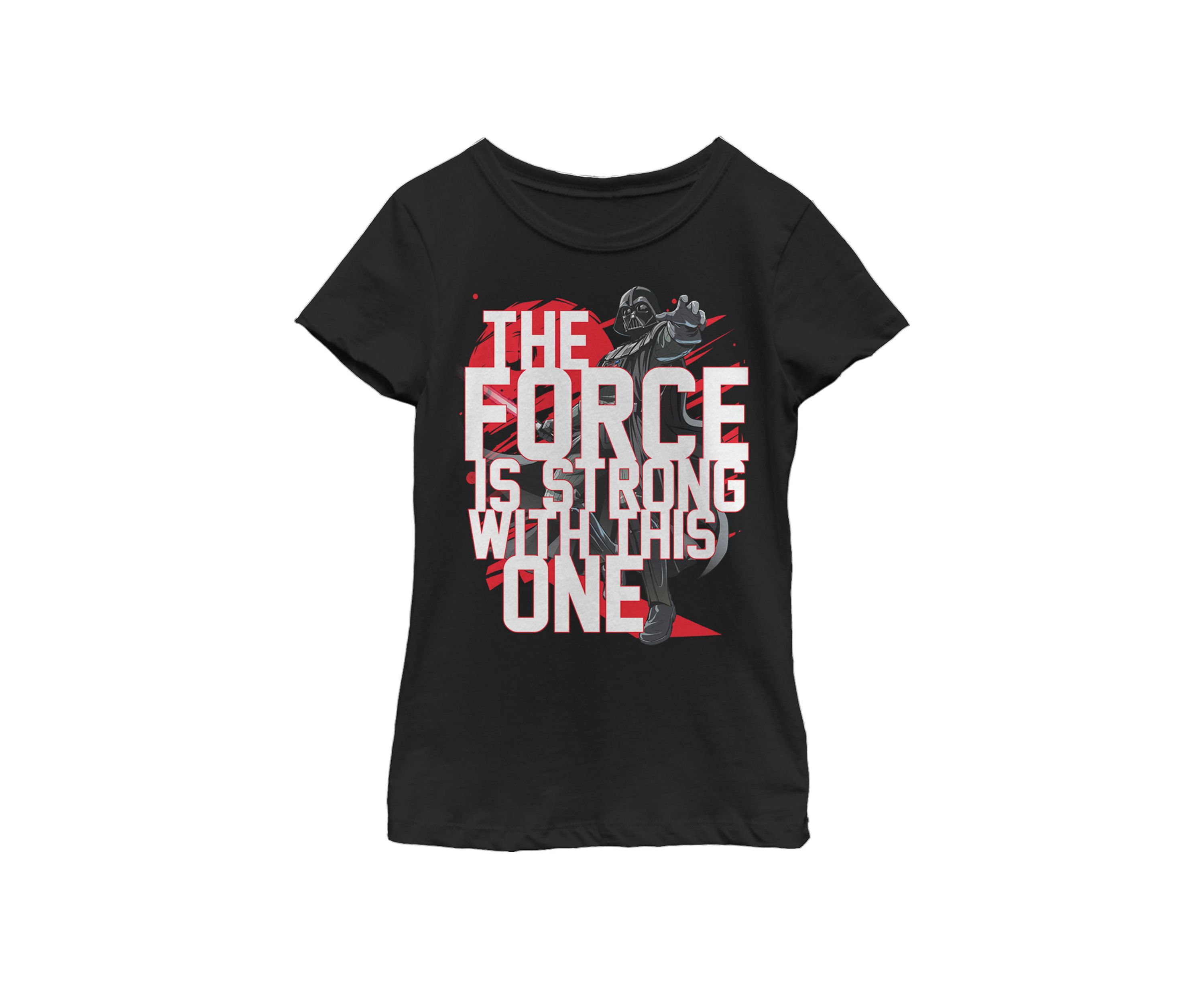 Girls 7-16 Force Is Strong Darth Vader Short Sleeve Graphic T-Shirt 