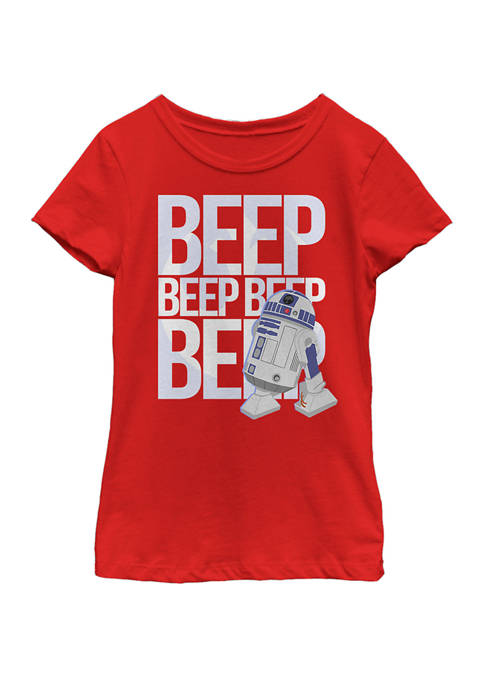  Girls 7-16 Galaxy Of Adventures R2-D2 Beep Quote Short Sleeve T-Shirt 