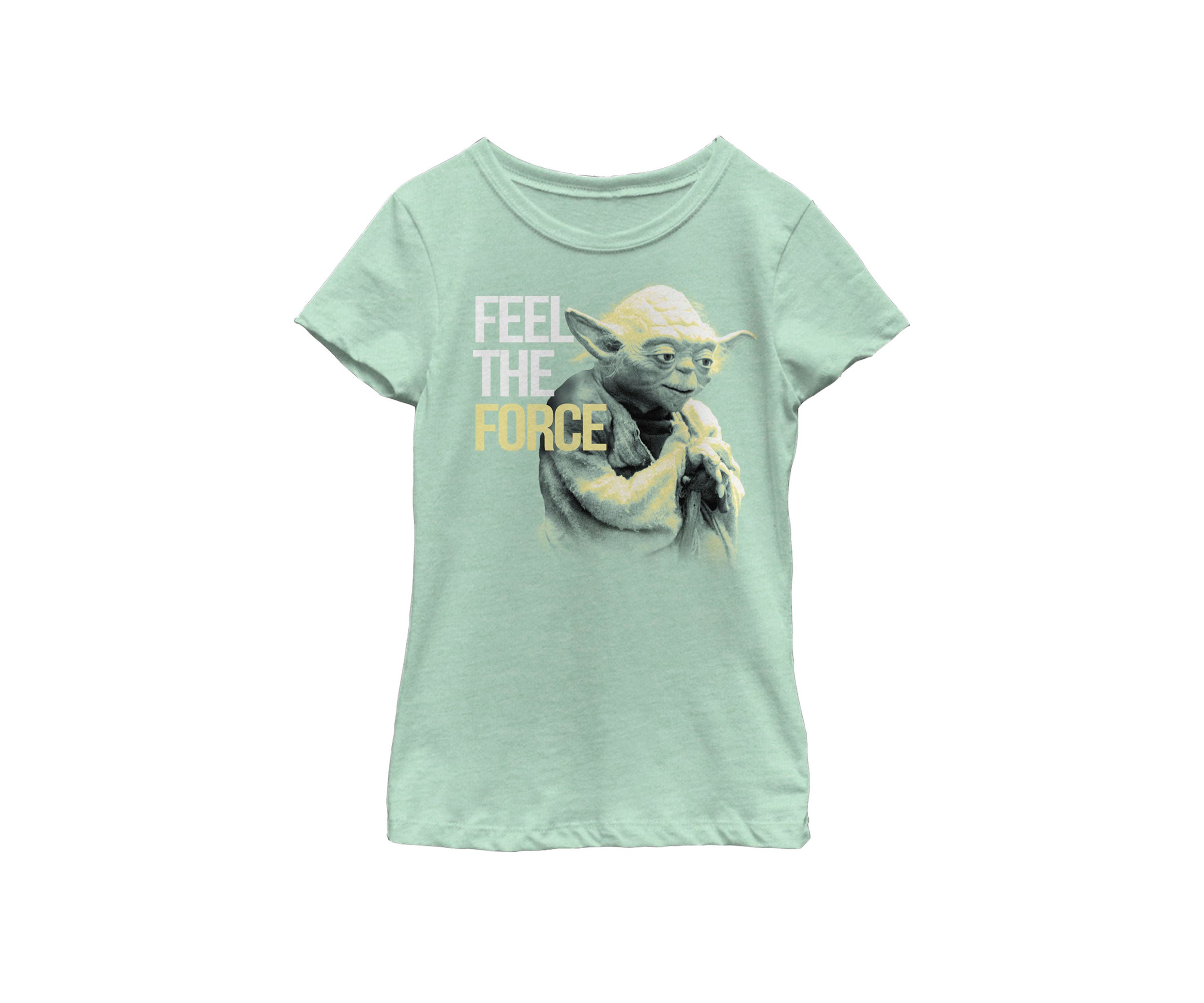 Girls 7-16 Feel The Force Yoda Short Sleeve Graphic T-Shirt 