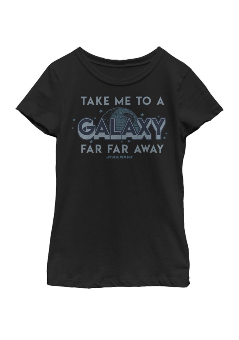 Girls 7-16 Take Me To A Galaxy Far Far Away Short Sleeve Graphic T-Shirt