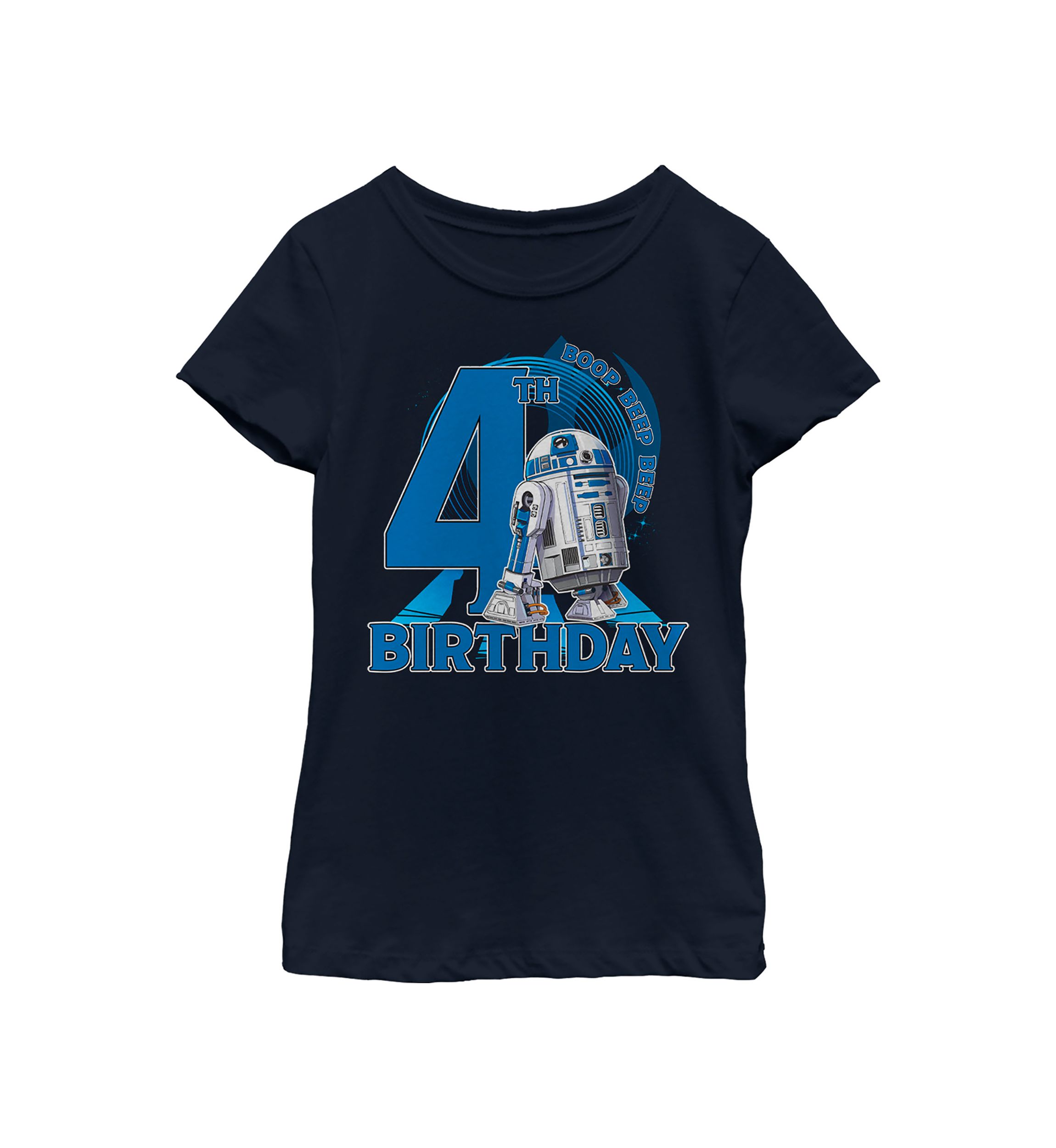 Girls 46x Star Wars 4th Birthday With R2D2 Graphic Top