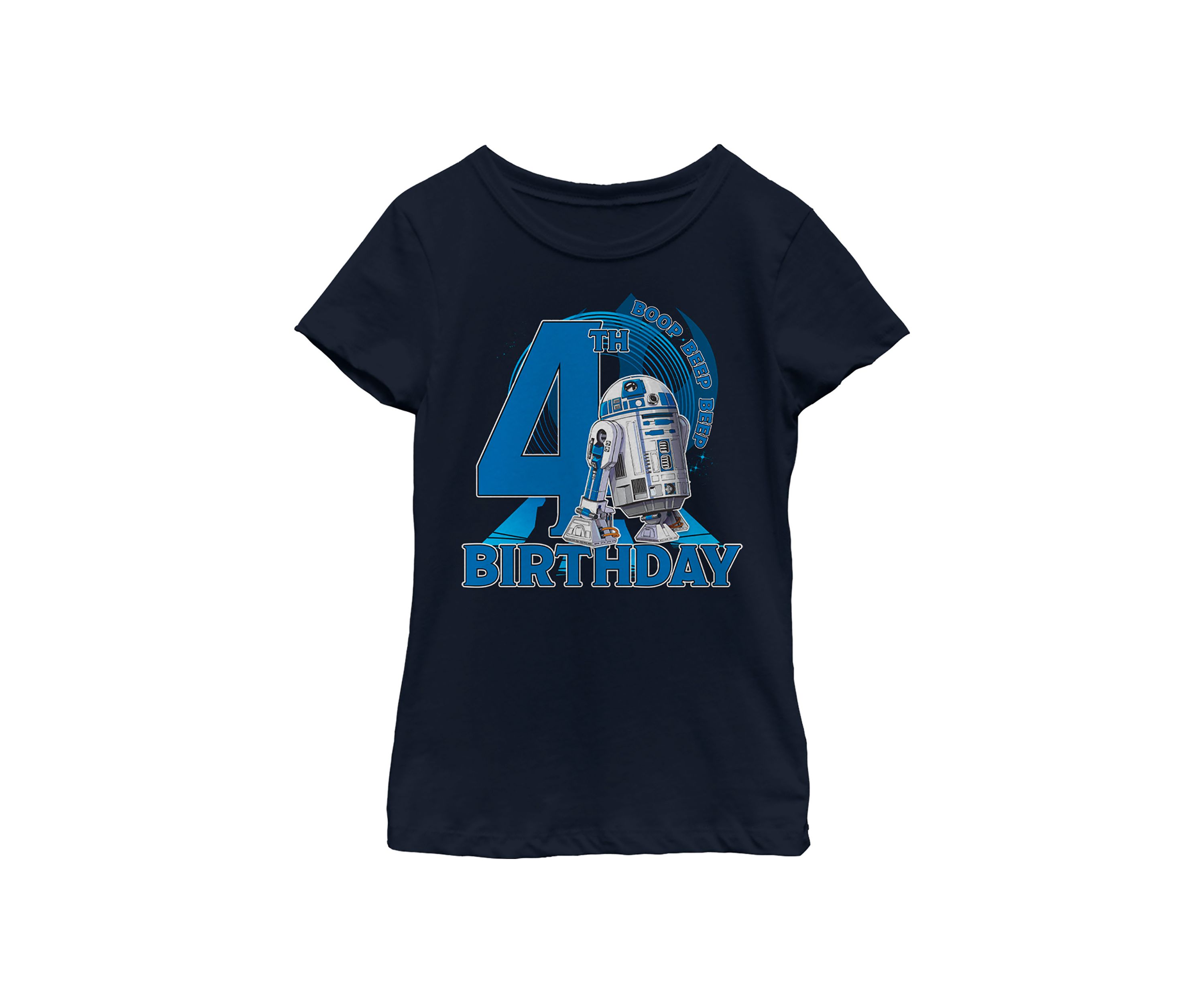 Girls 46x Star Wars 4th Birthday With R2D2 Graphic Top