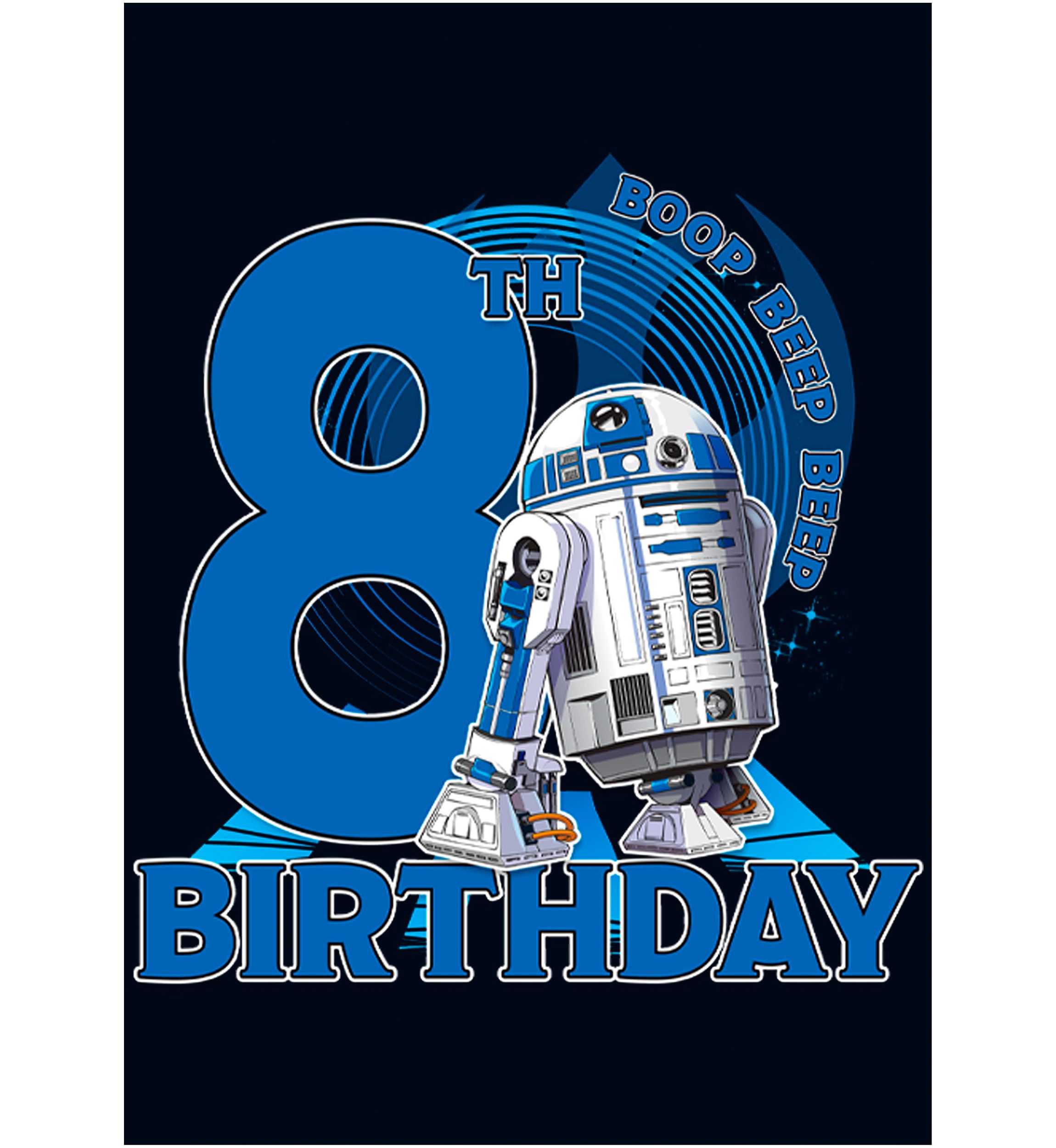 Girls 46x Star Wars 8th Birthday With R2D2 Graphic Top