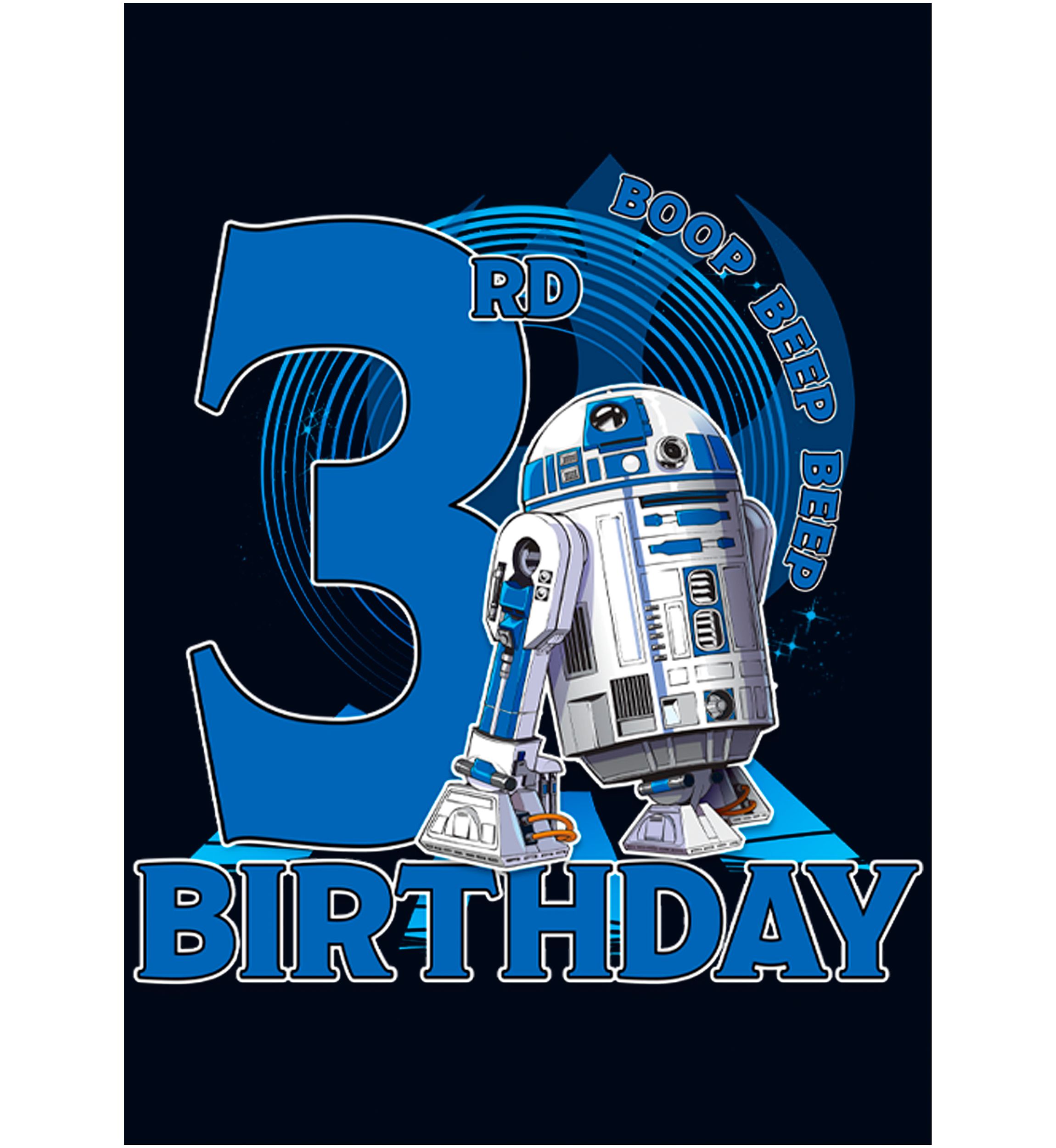 Girls 46x Star Wars 3rd Birthday With R2D2 Graphic Top