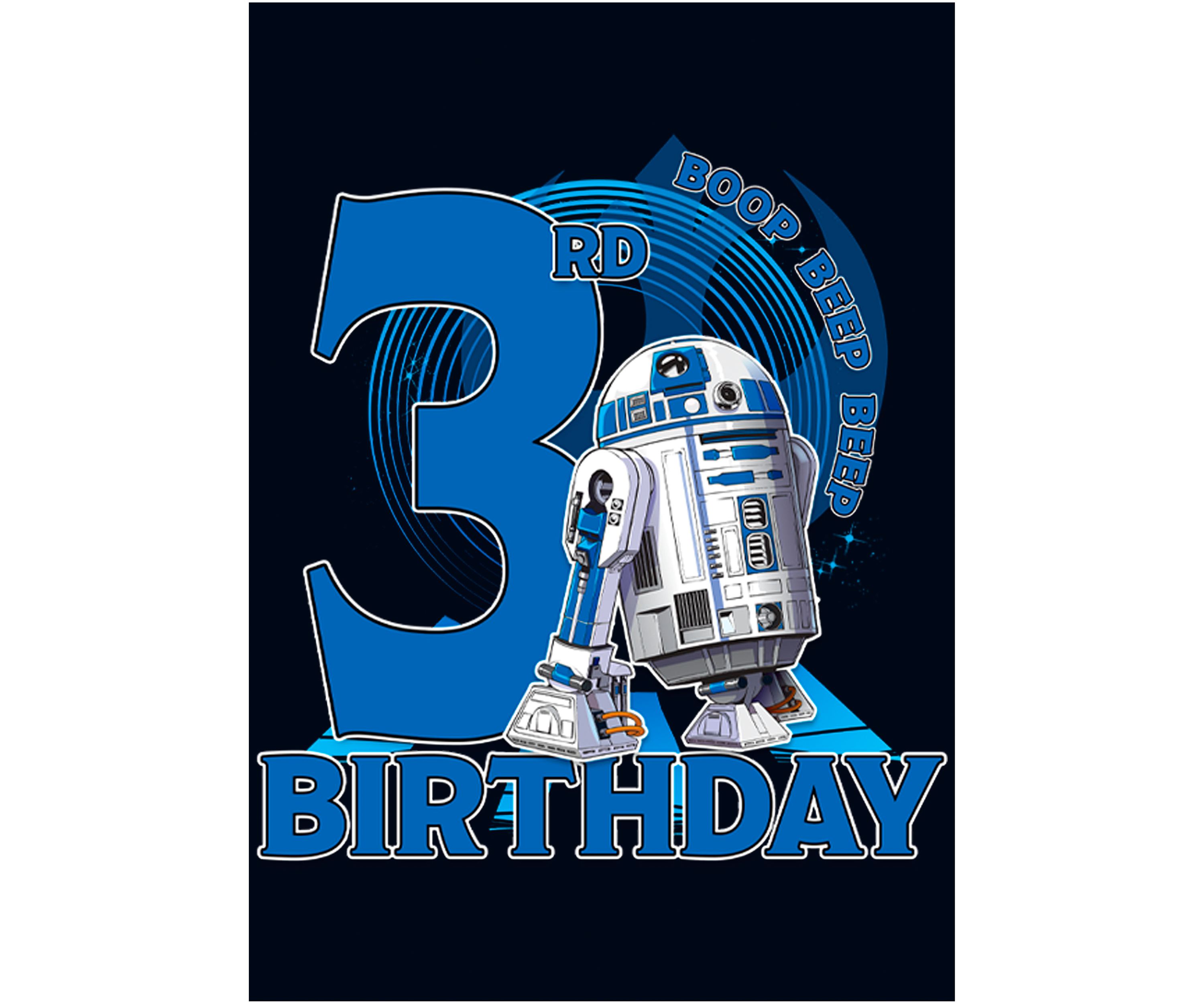 Girls 46x Star Wars 3rd Birthday With R2D2 Graphic Top