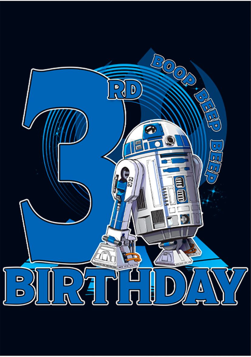 Girls 46x Star Wars 3rd Birthday With R2D2 Graphic Top