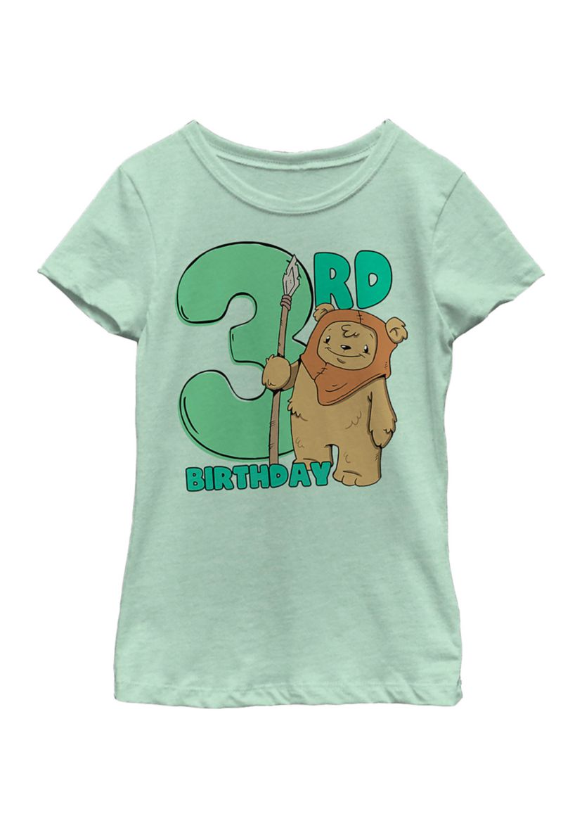 Girls 46x Star Wars Cute Ewok Three Graphic Top