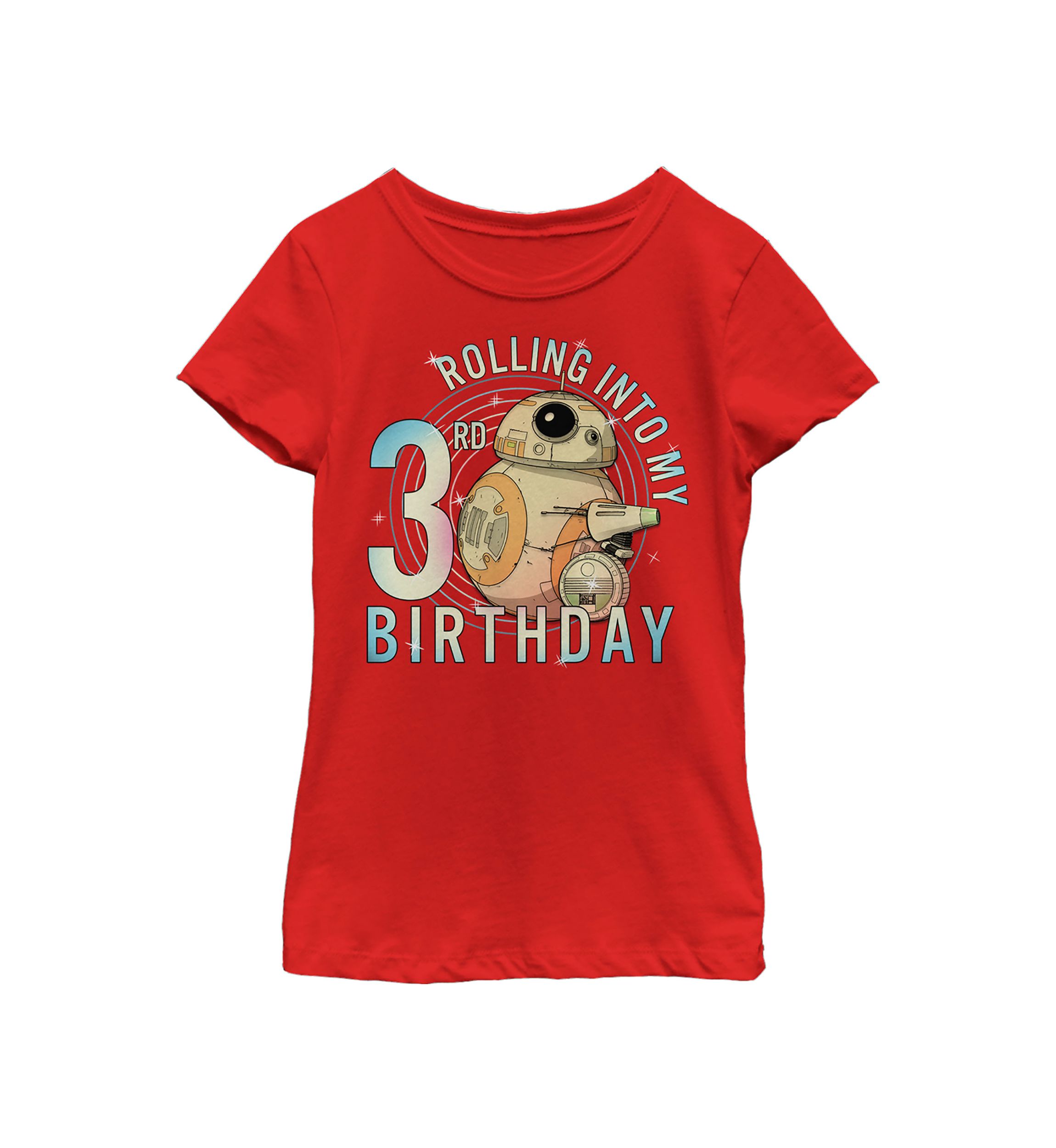Girls 46x Star Wars Rolling Into My 3rd Birthday Graphic Top