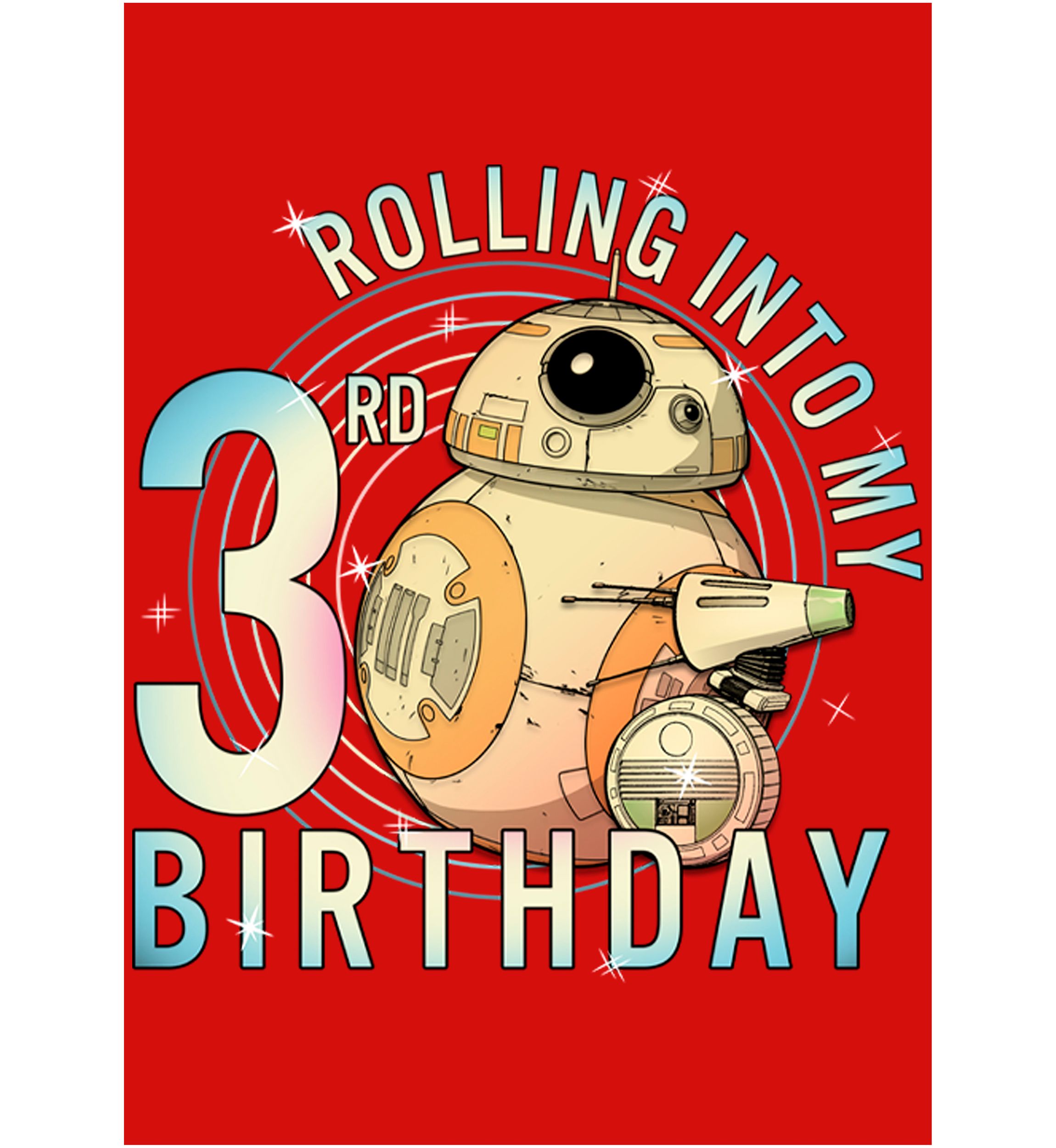 Girls 46x Star Wars Rolling Into My 3rd Birthday Graphic Top