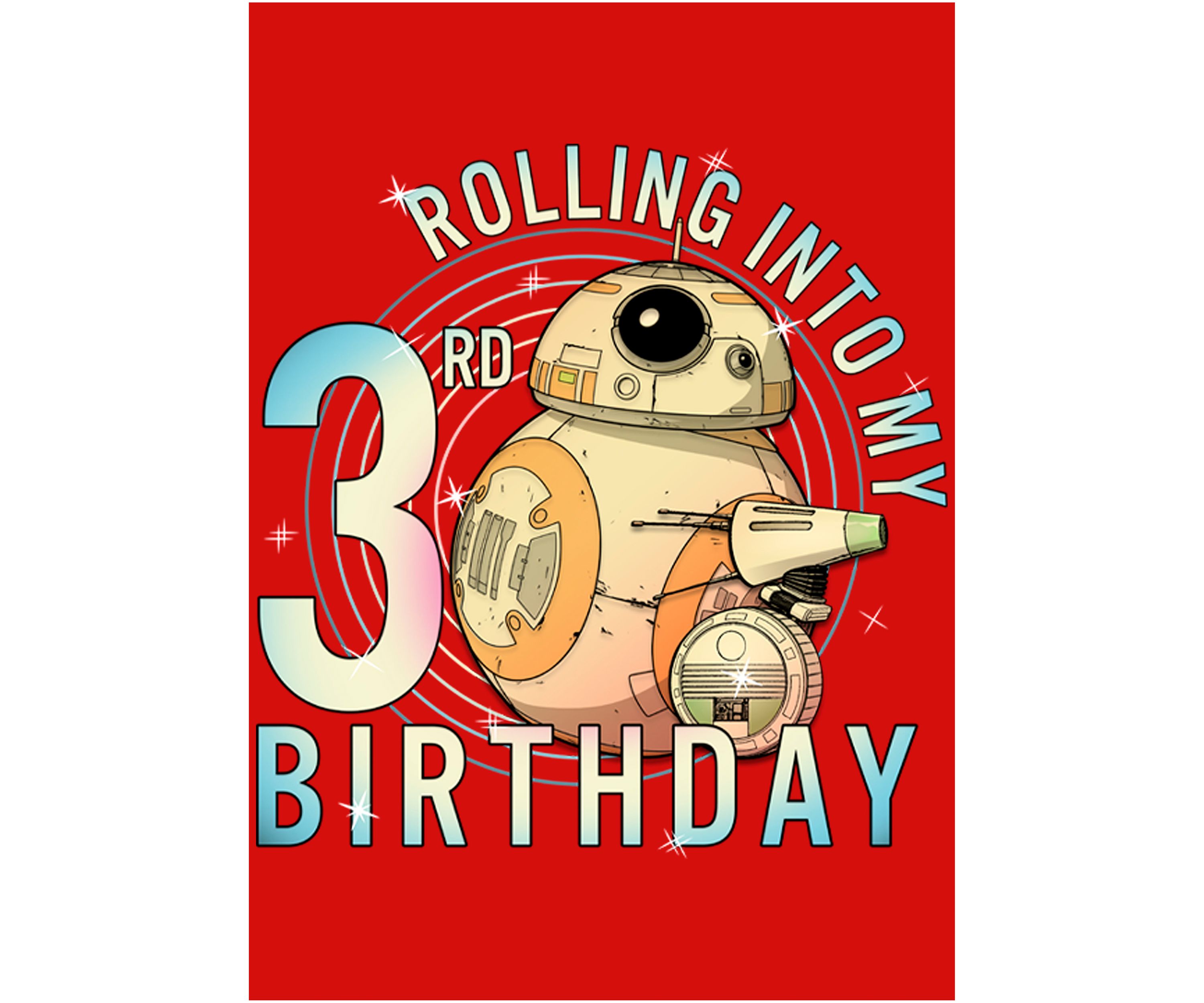 Girls 46x Star Wars Rolling Into My 3rd Birthday Graphic Top