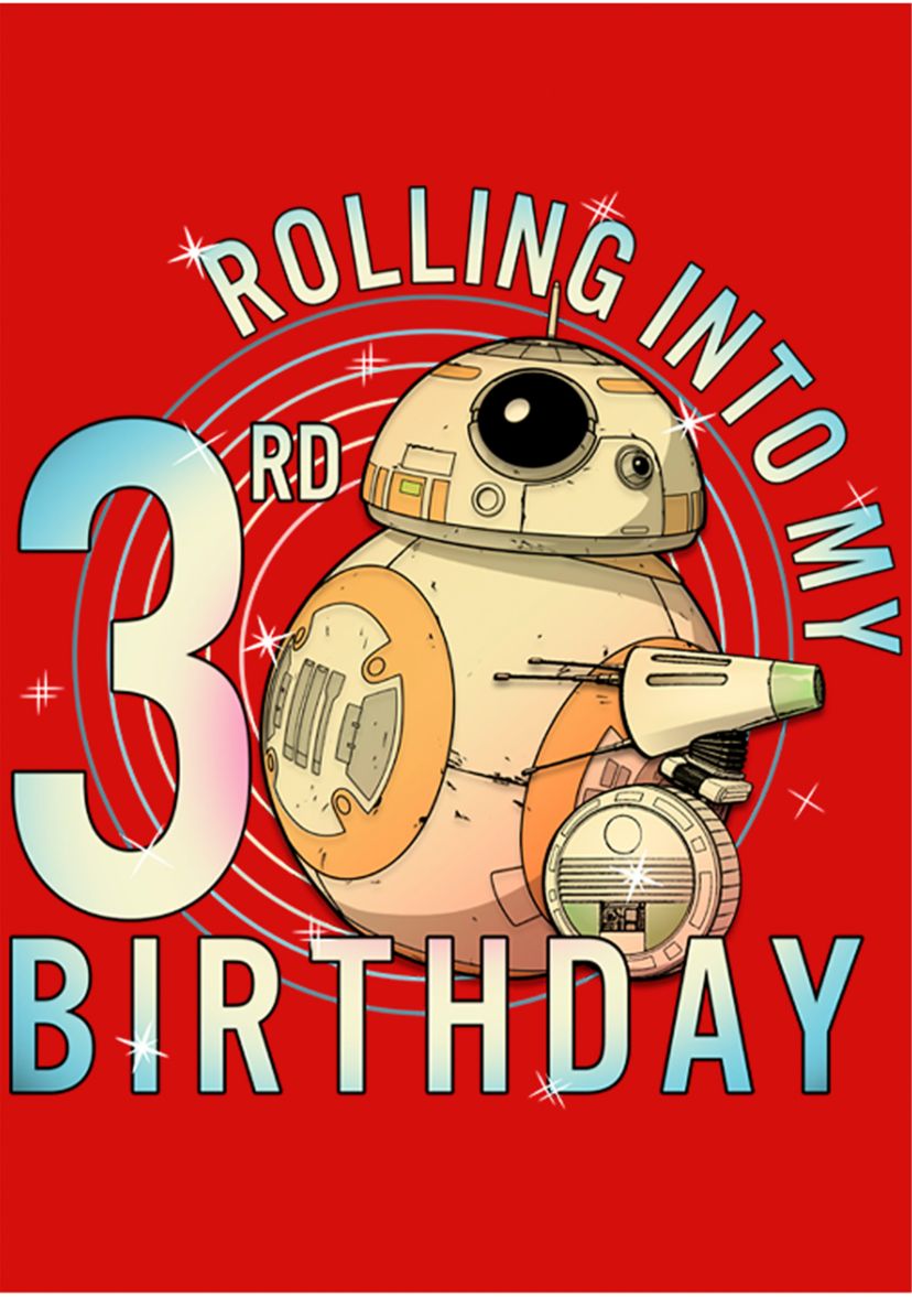 Girls 46x Star Wars Rolling Into My 3rd Birthday Graphic Top