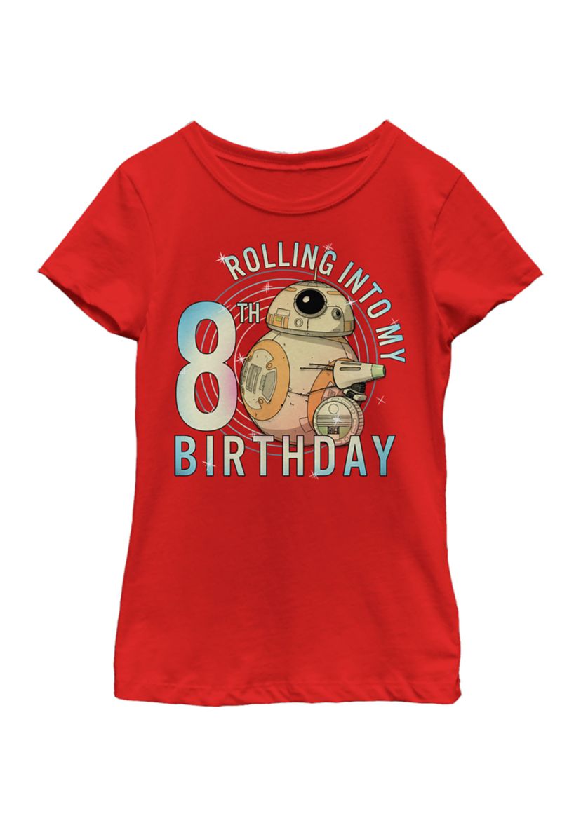 Girls 46x Star Wars Rolling Into My 8th Birthday Graphic Top