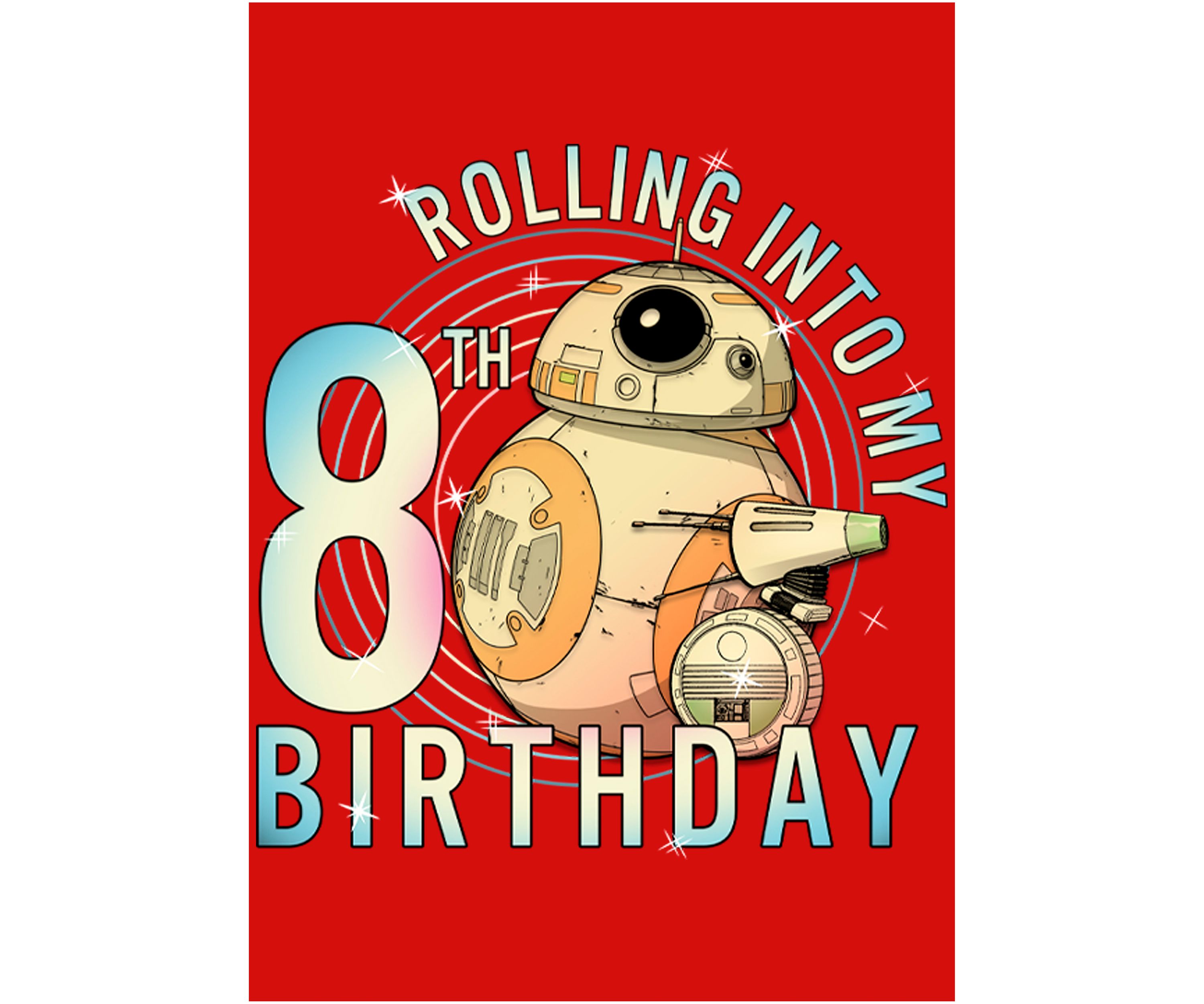 Girls 46x Star Wars Rolling Into My 8th Birthday Graphic Top