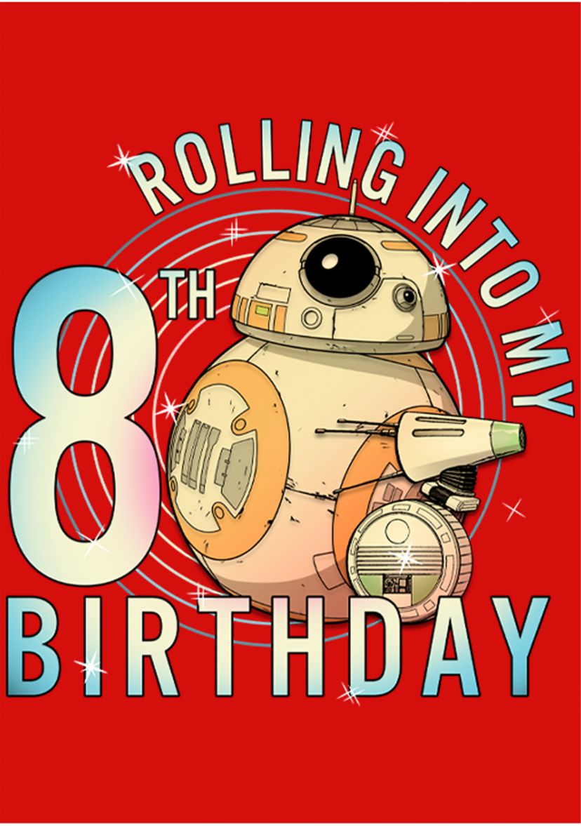 Girls 46x Star Wars Rolling Into My 8th Birthday Graphic Top