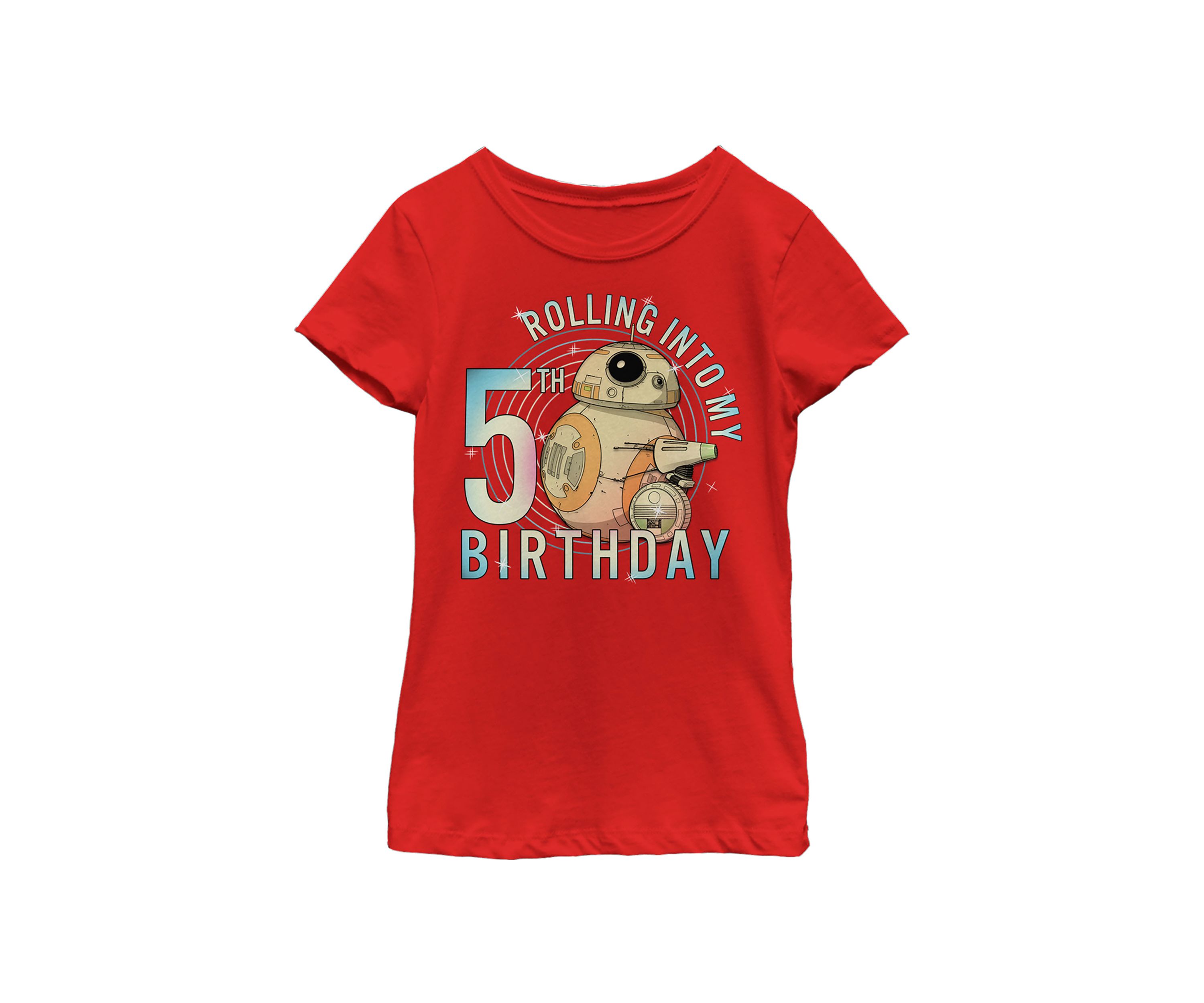 Girls 46x Star Wars Rolling Into My 5th Birthday Graphic Top