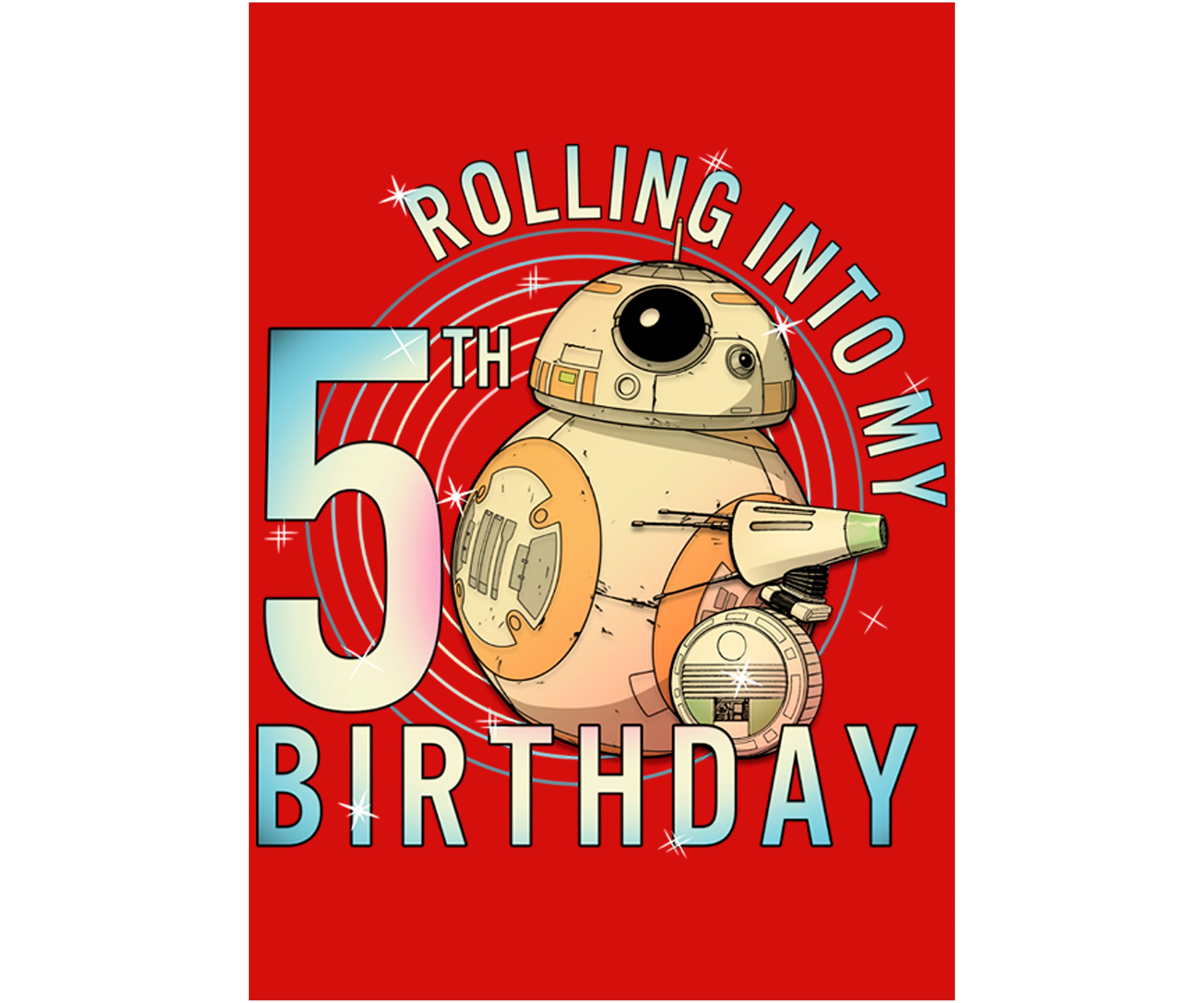 Girls 46x Star Wars Rolling Into My 5th Birthday Graphic Top