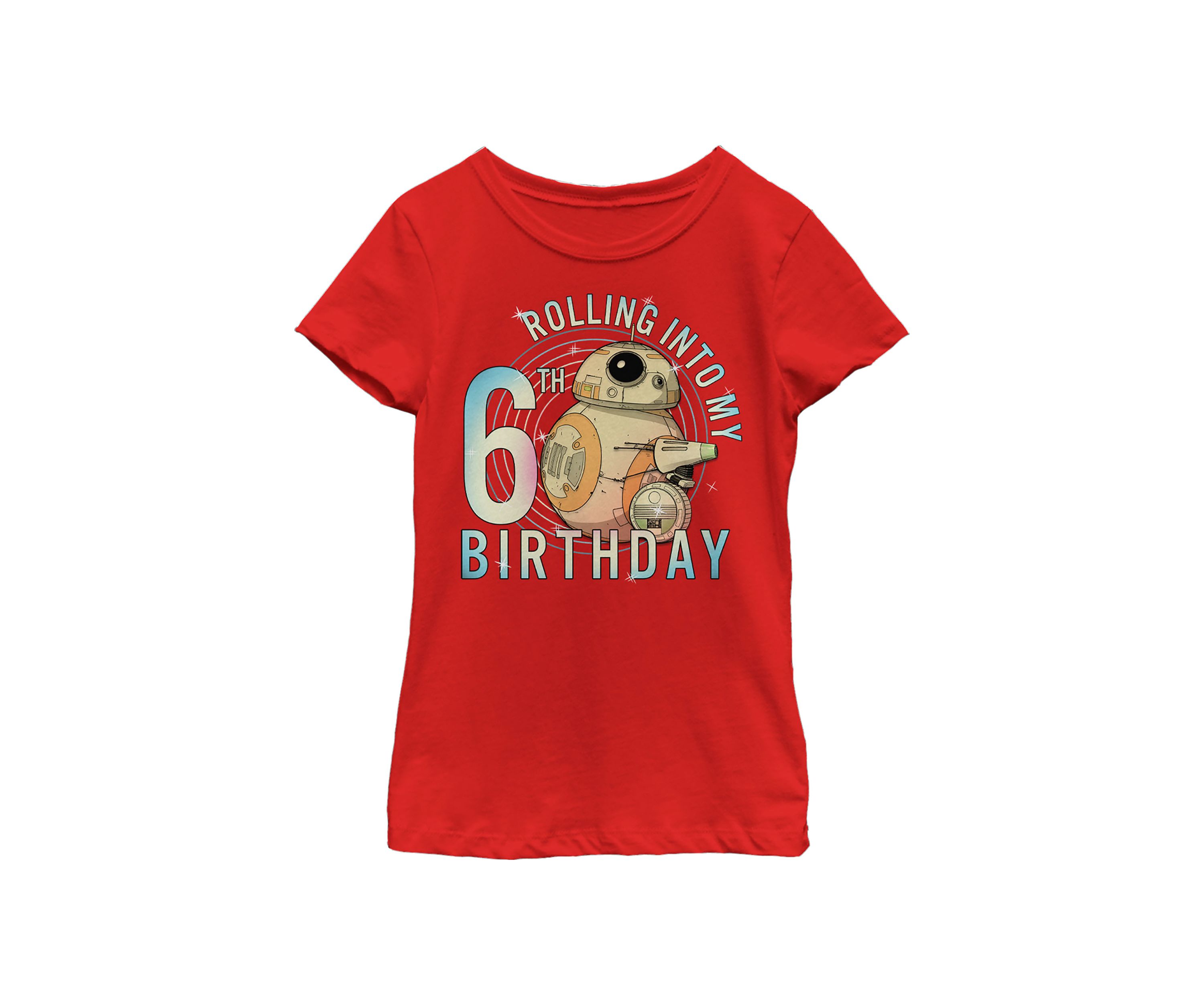 Girls 46x Star Wars Rolling Into My 6th Birthday Graphic Top