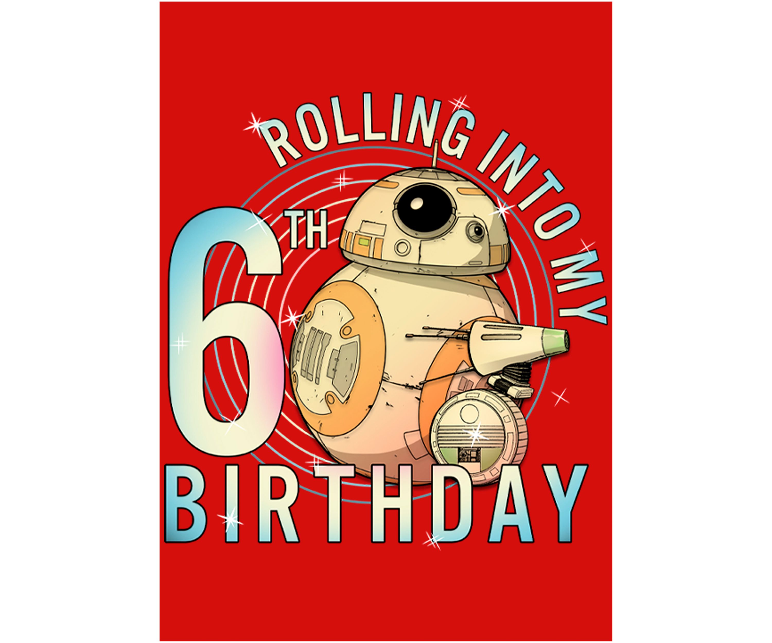 Girls 46x Star Wars Rolling Into My 6th Birthday Graphic Top