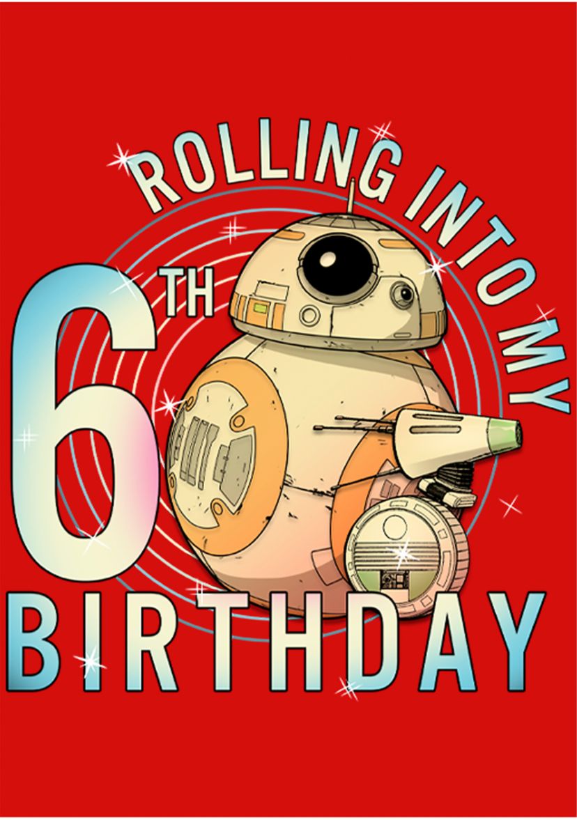 Girls 46x Star Wars Rolling Into My 6th Birthday Graphic Top
