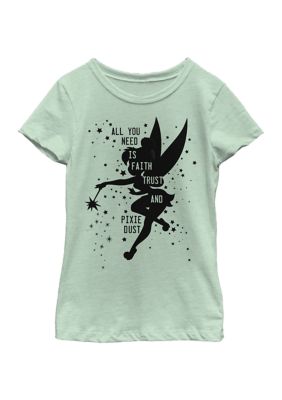 Disney Girls 7-16 Tink Dust Graphic T-Shirt, Mint, Small