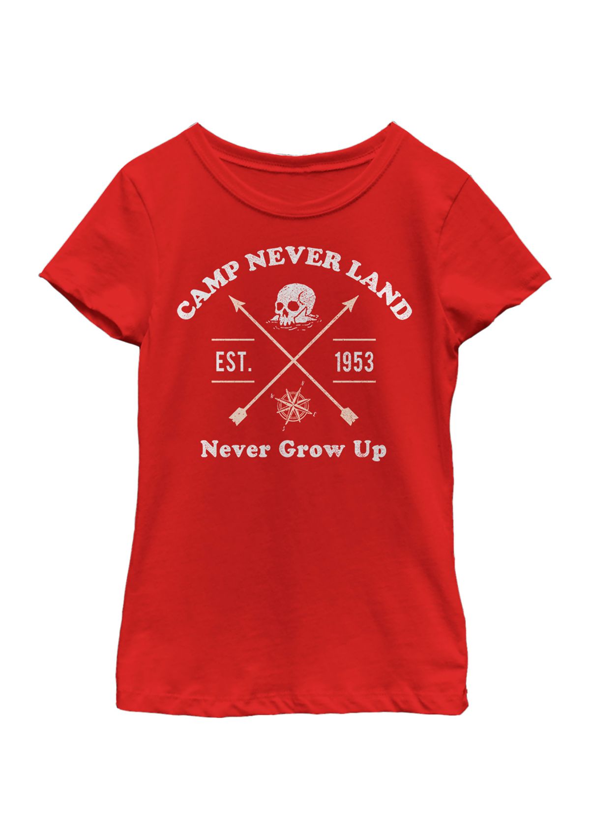  Girls 7-16 Never Land Camper Girl Graphic T-Shirt