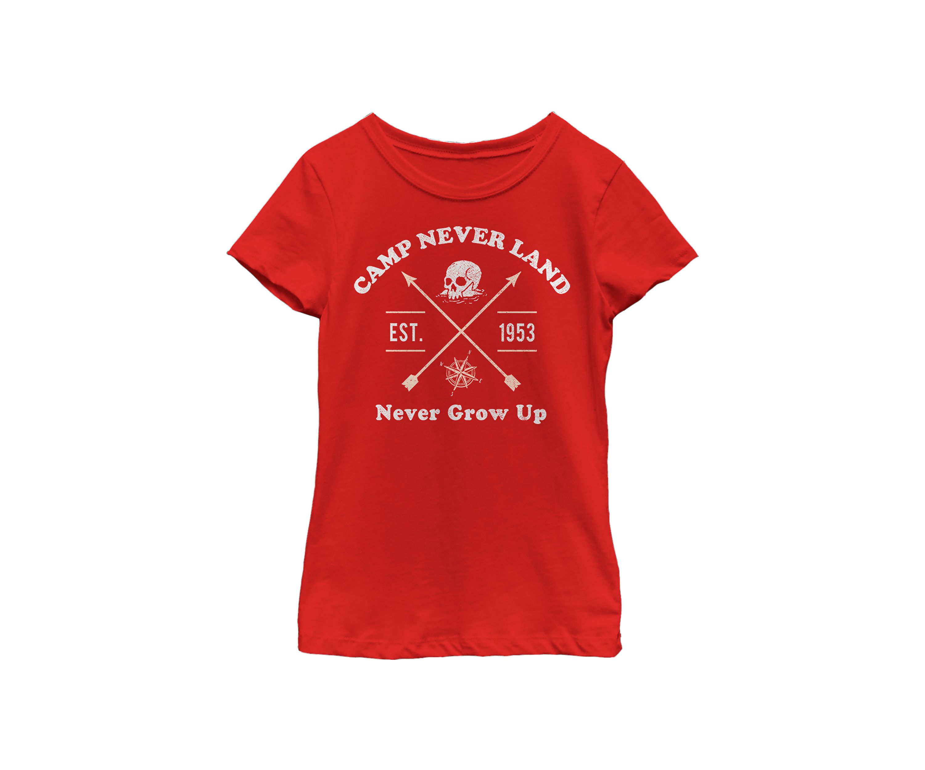  Girls 7-16 Never Land Camper Girl Graphic T-Shirt