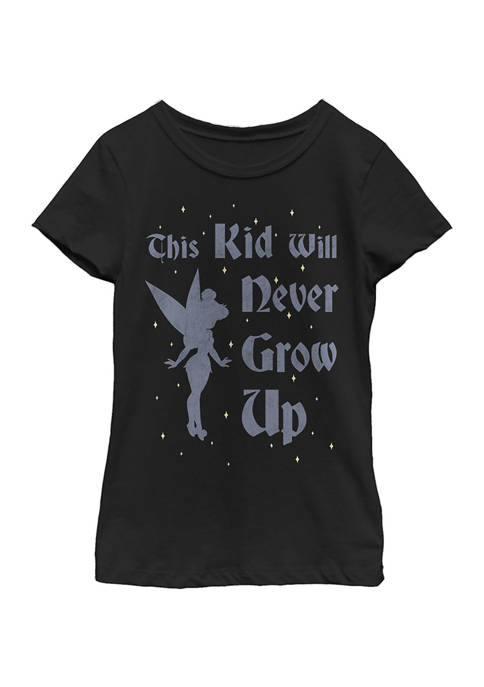  Girls 7-16 Girl Wont Grow Up Graphic T-Shirt