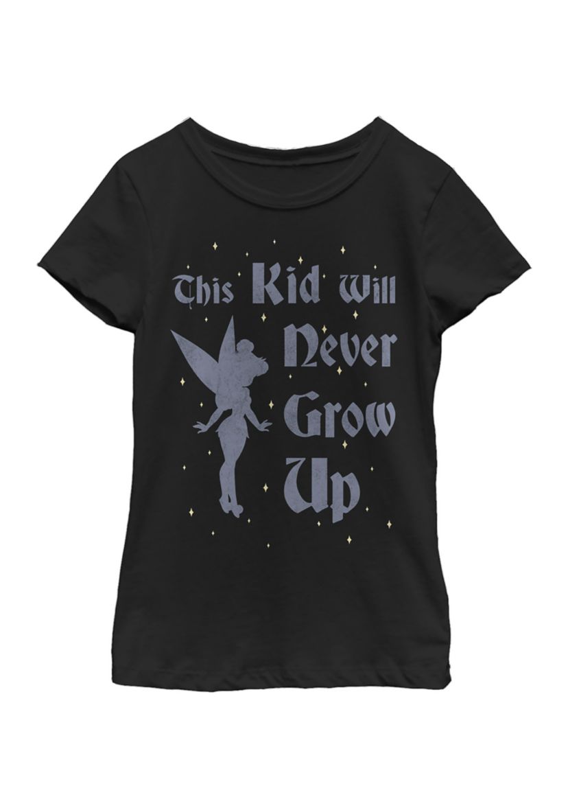  Girls 7-16 Girl Wont Grow Up Graphic T-Shirt