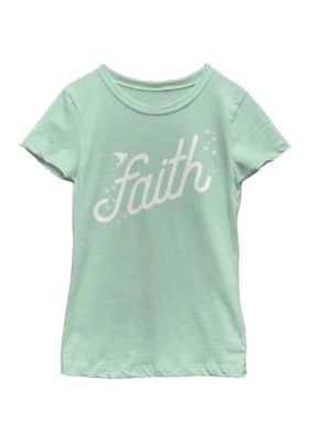 Disney Girls 7-16 Need Faith Graphic T-Shirt, Mint, X-Large