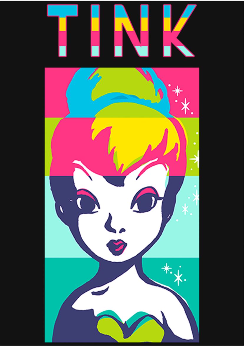  Girls 7-16 Tink Color Block Graphic T-Shirt 