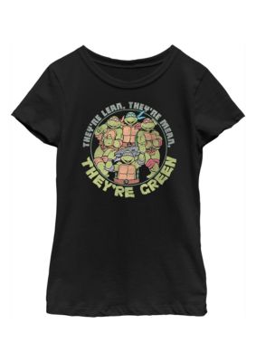 Teenage Mutant Ninja Turtles Kids Green Graphic T-Shirt, Black, Small