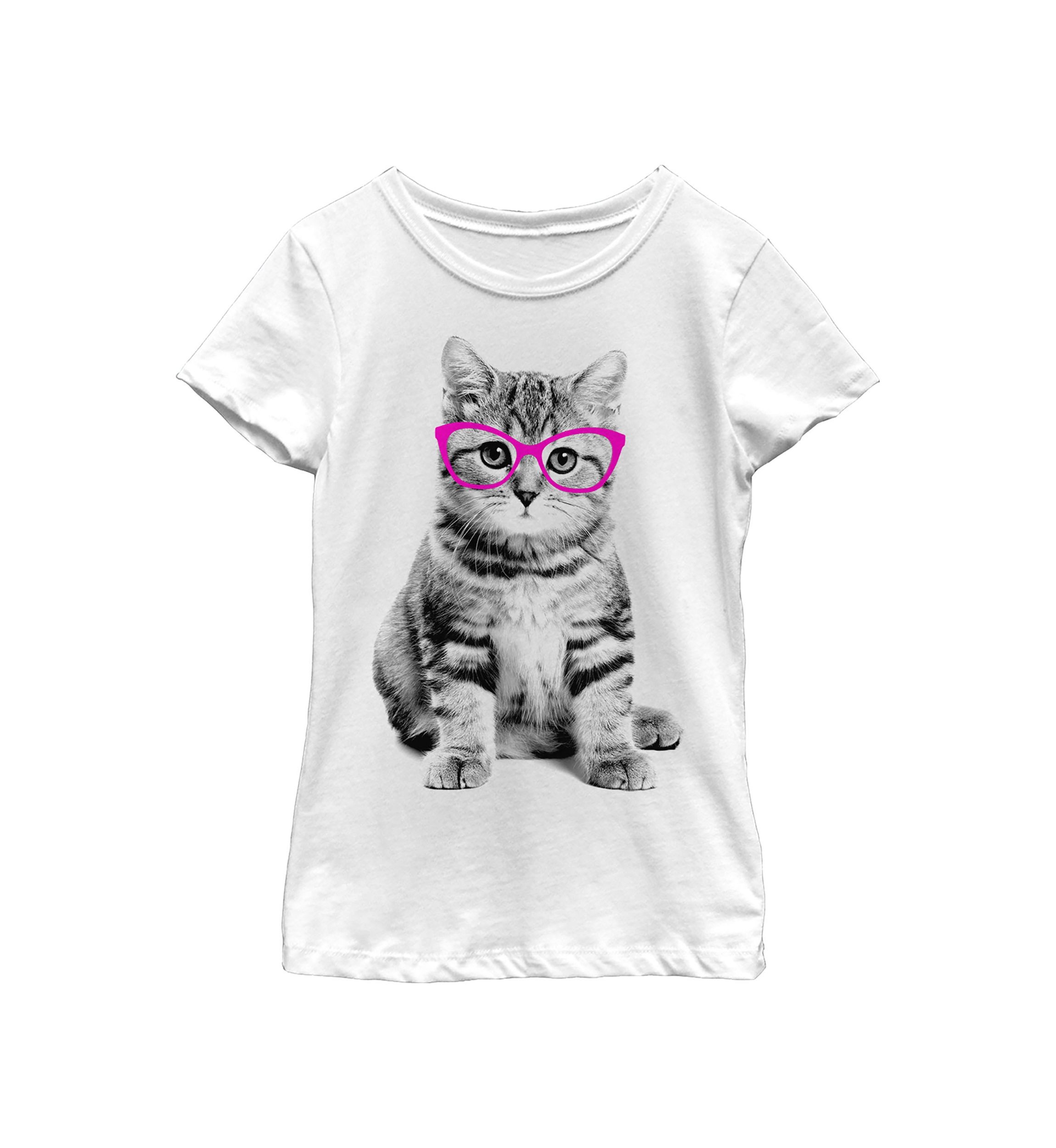 Girls 4-6x Glasses Cat T-Shirt