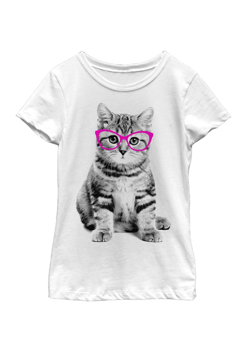 Girls 4-6x Glasses Cat T-Shirt