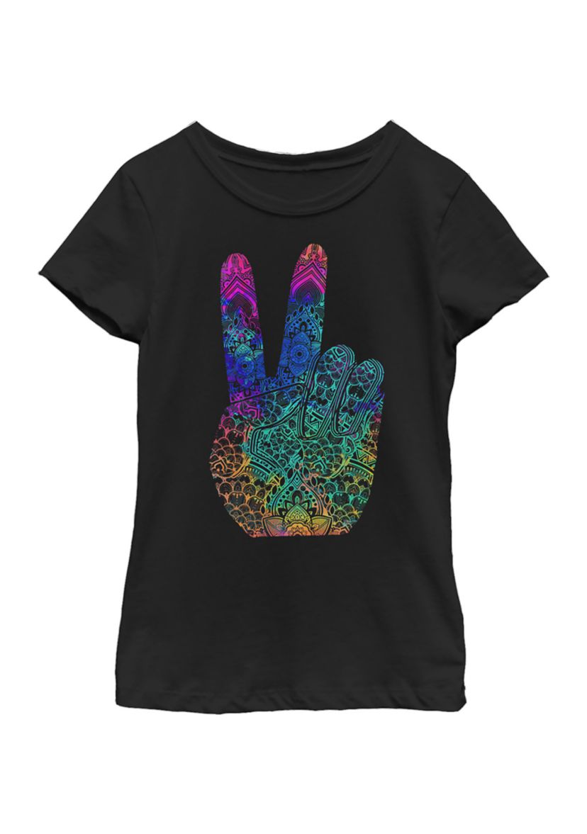 Girls 4-6x Rainbow Peace T-Shirt