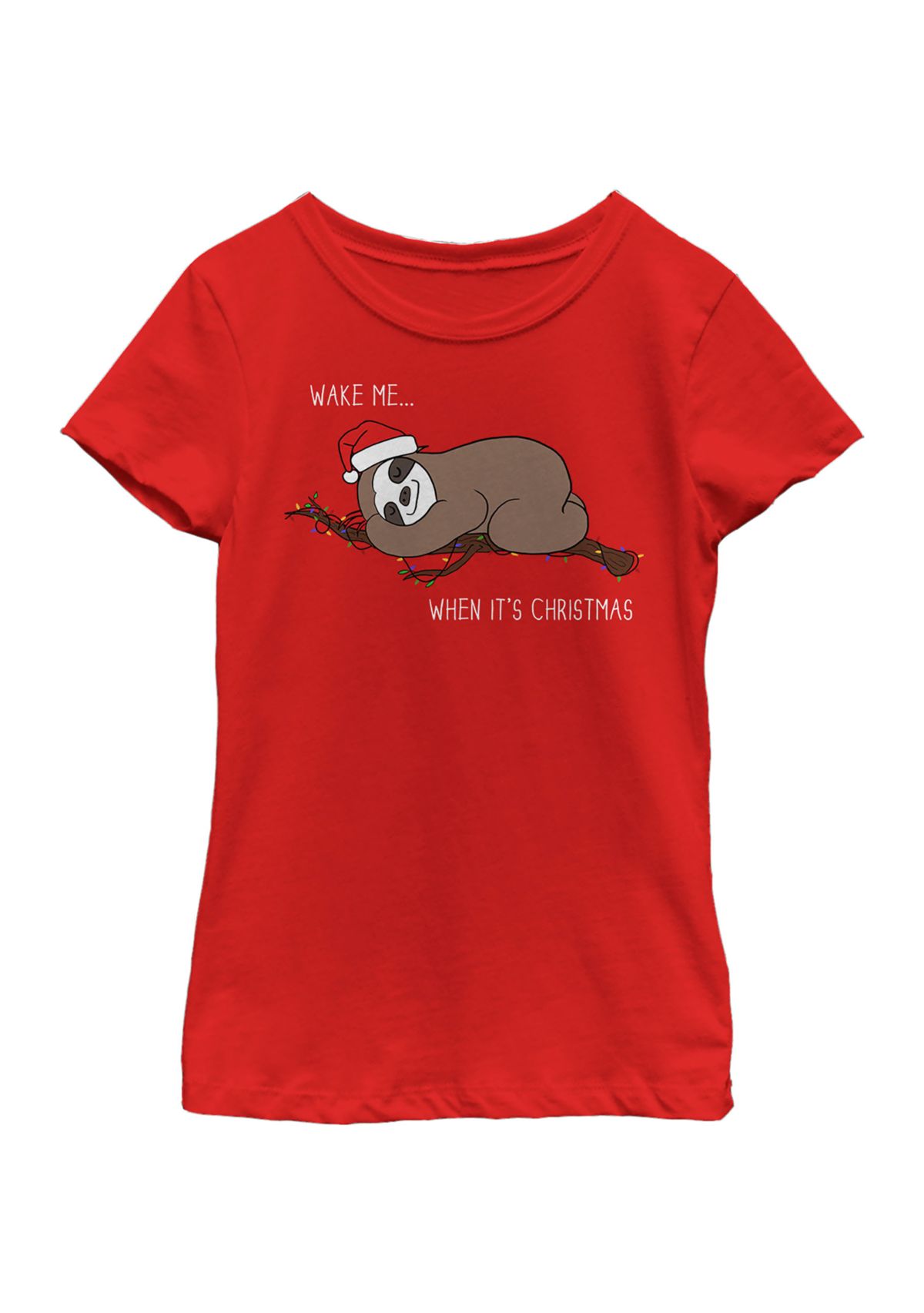 Girls 4-6x Sloth Christmas T-Shirt
