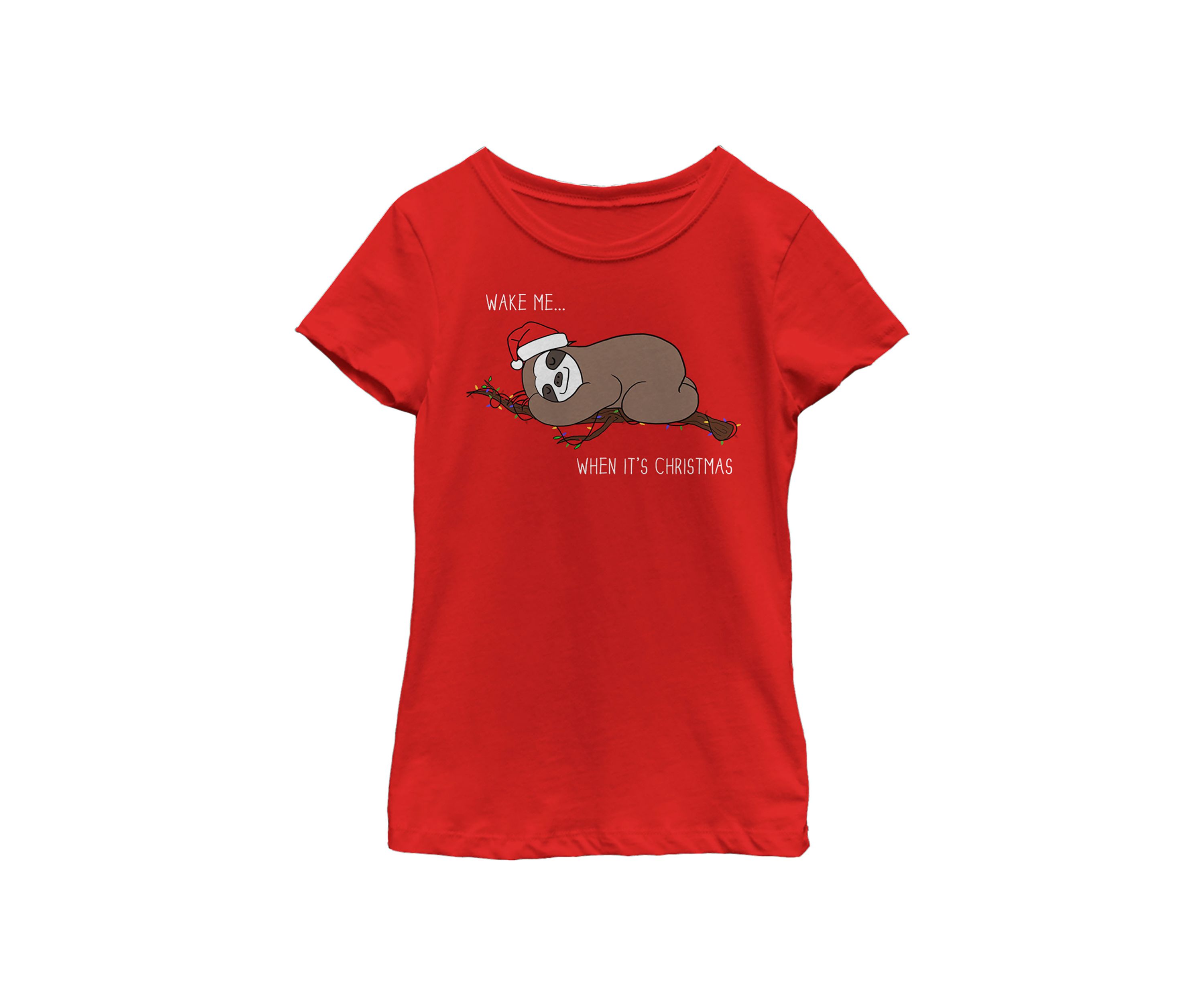 Girls 4-6x Sloth Christmas T-Shirt