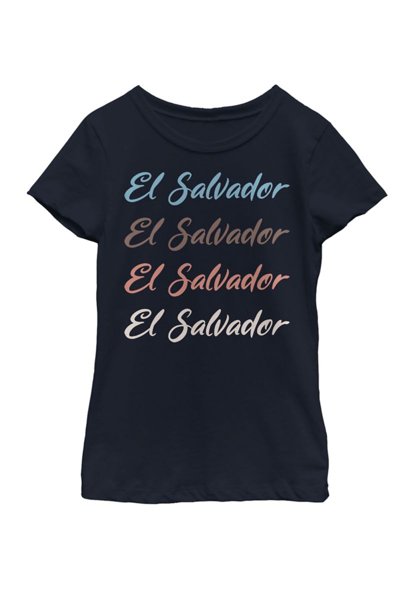 Girls 4-6x El Salvador Script Stack Graphic T-Shirt