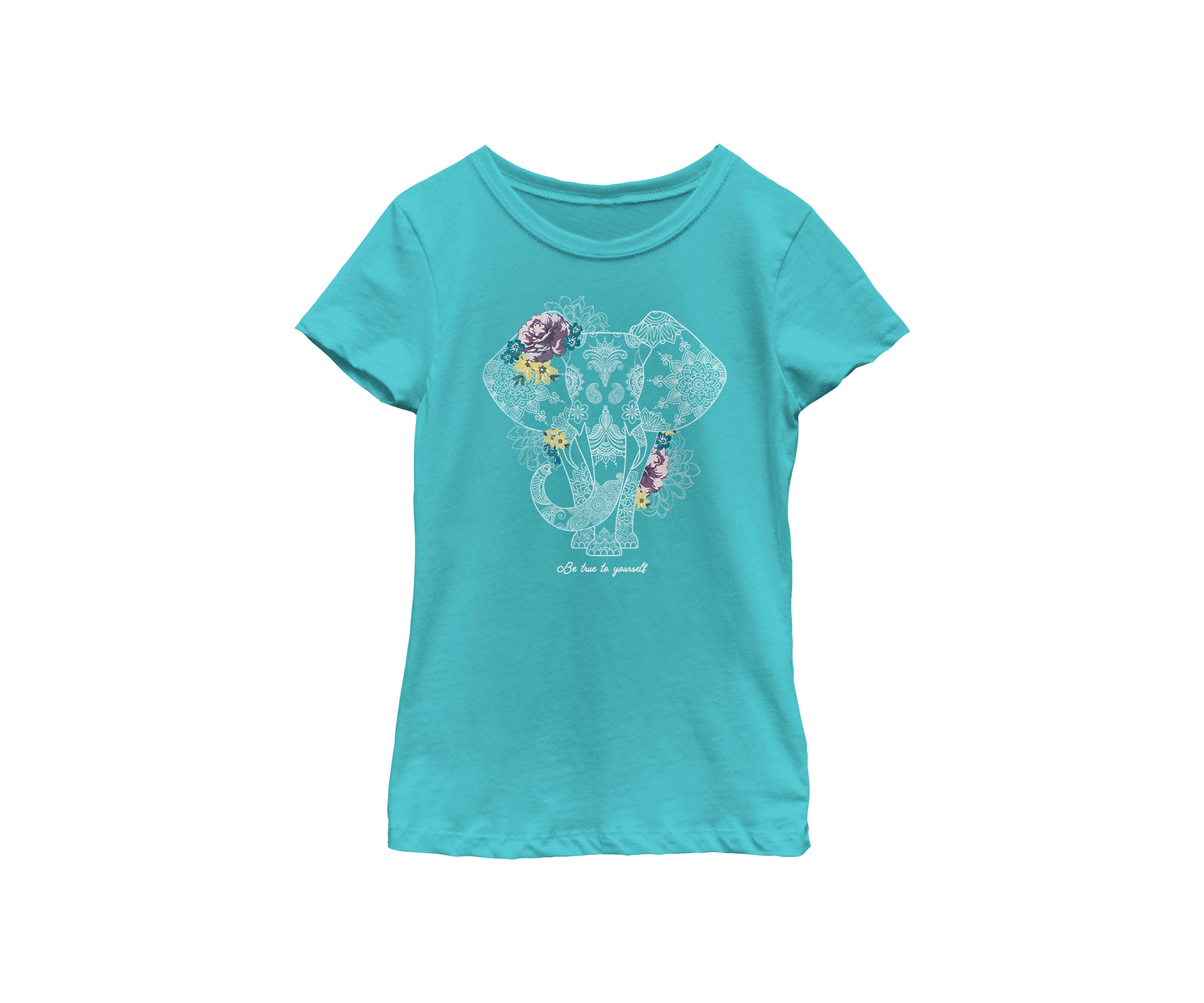 Ornate True Floral Elephant Graphic T-Shirt