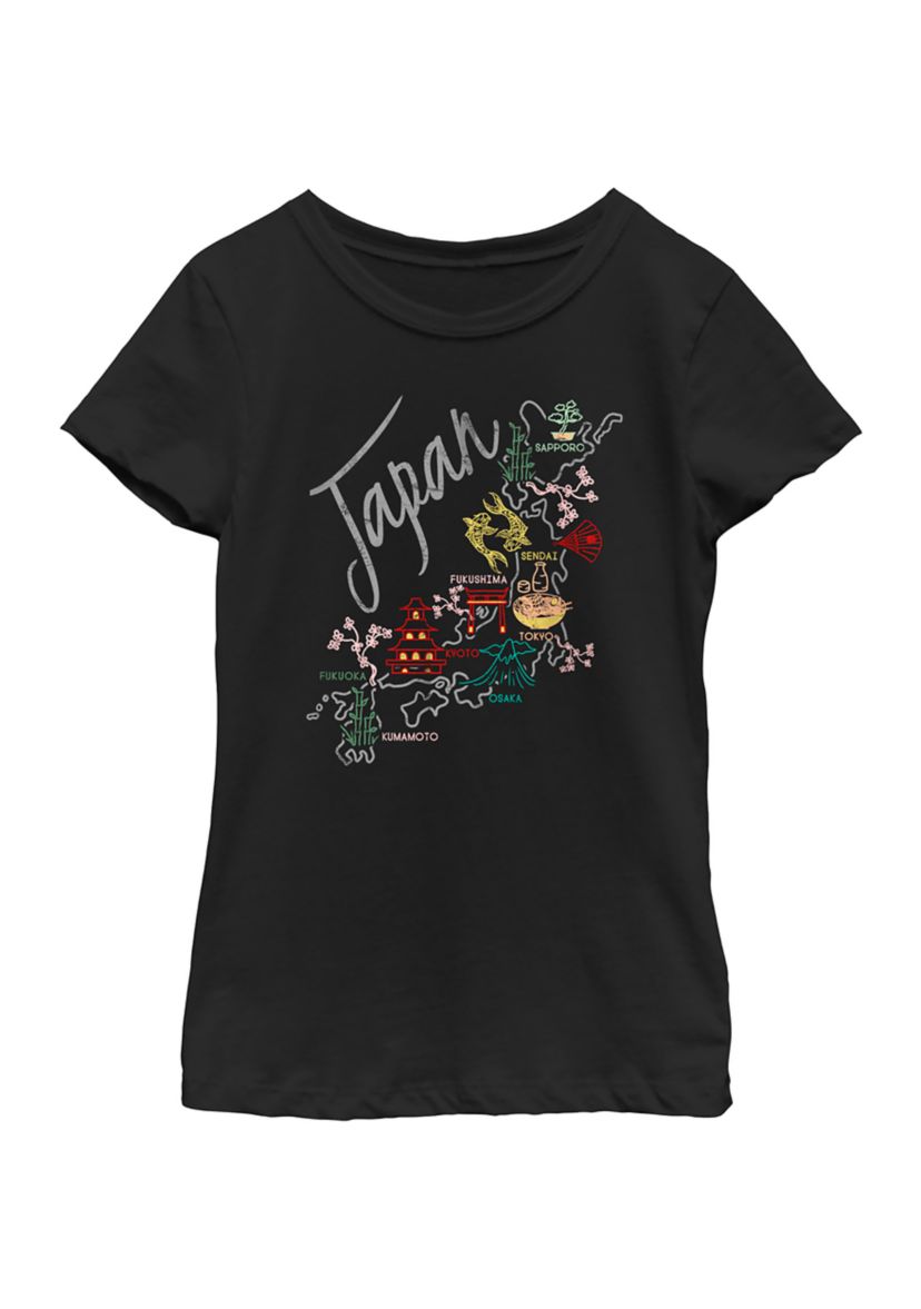 Japan Map Graphic T-Shirt