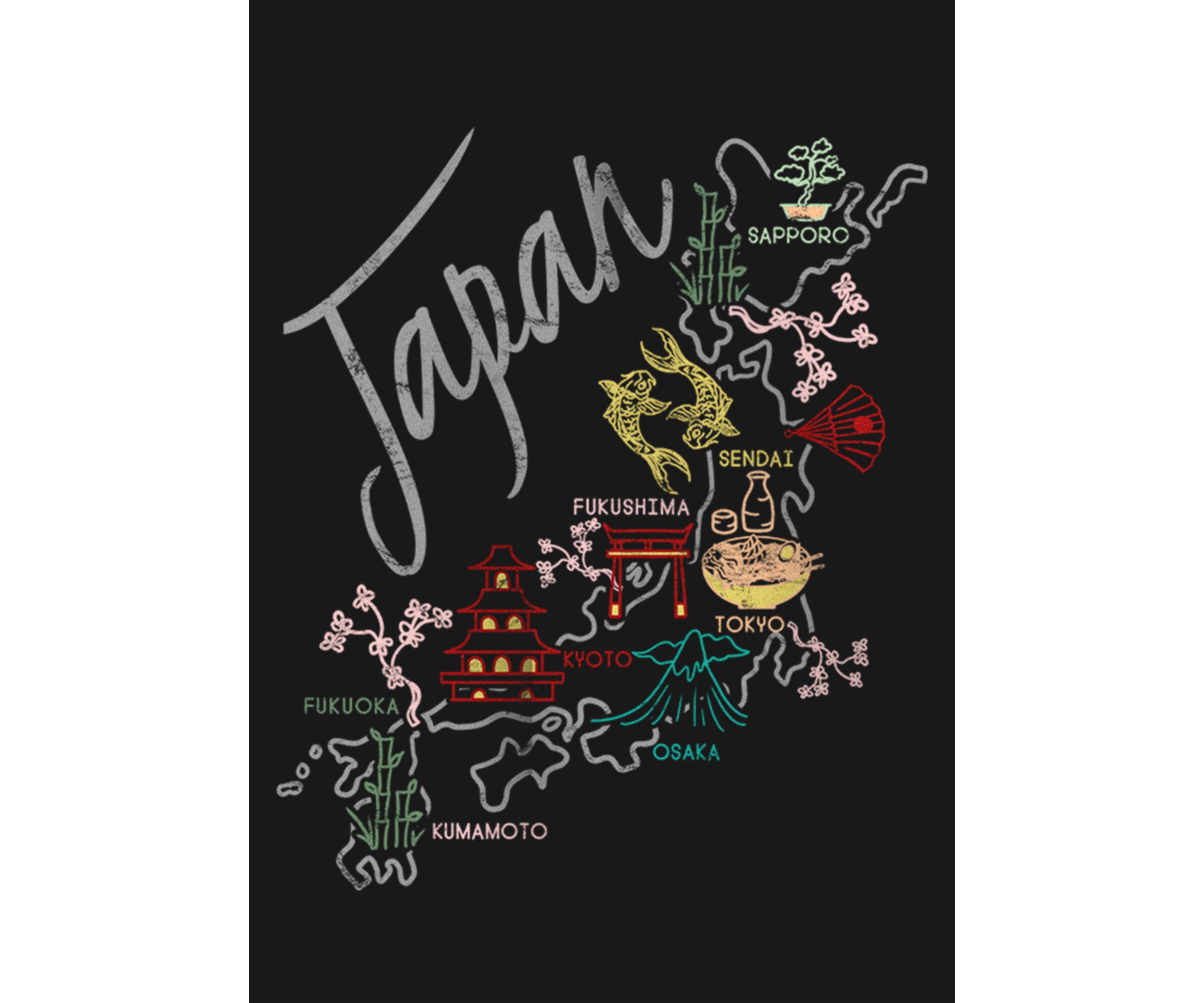 Japan Map Graphic T-Shirt