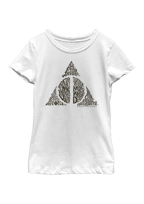 Girls 4-6x Deathly Hallows Text Symbol Graphic T-Shirt