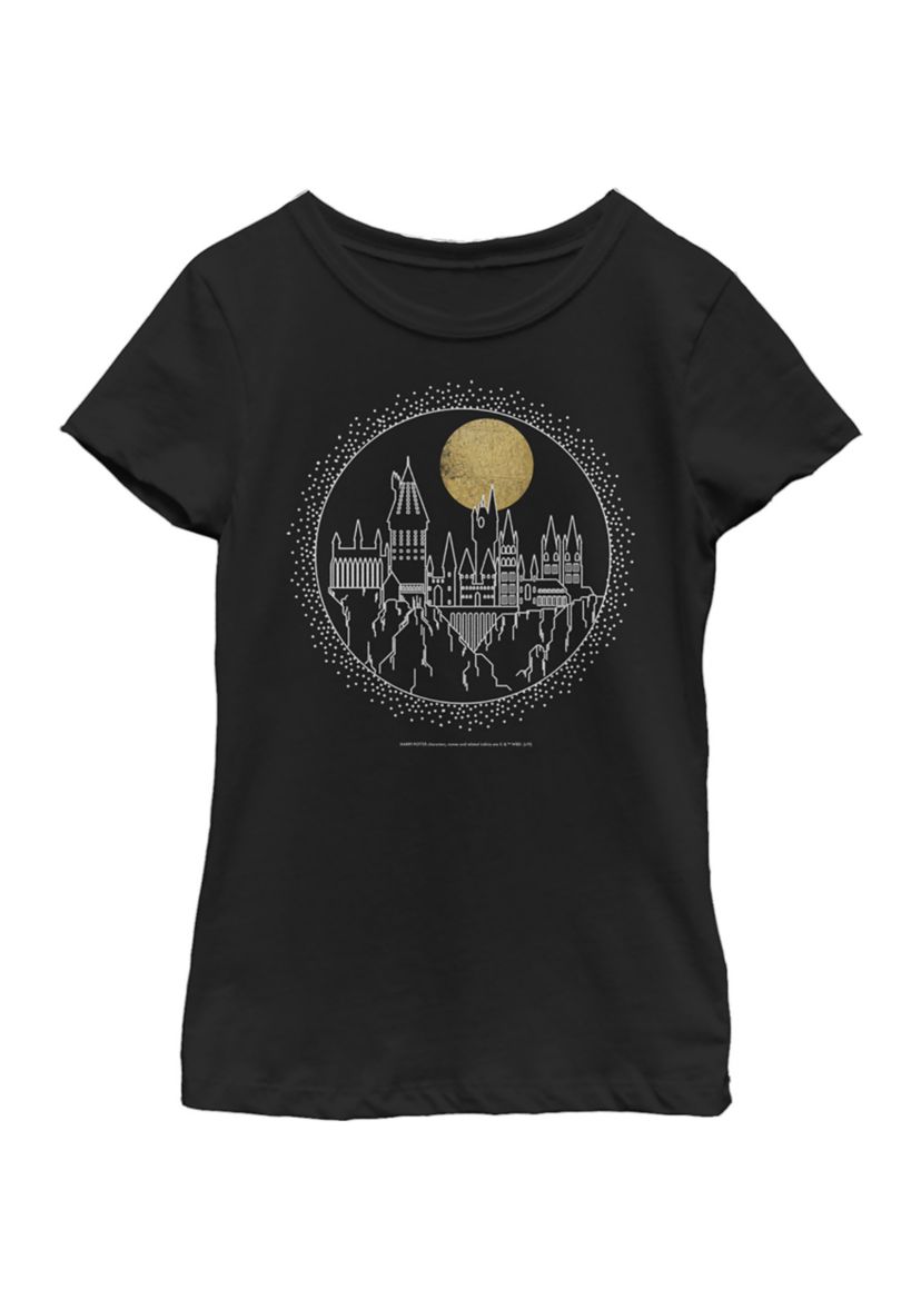 Girls 4-6x Hogwarts Line Art Graphic T-Shirt