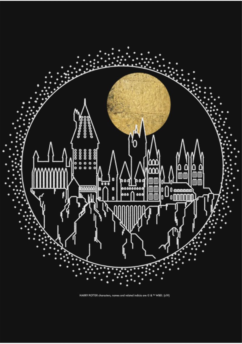 Girls 4-6x Hogwarts Line Art Graphic T-Shirt