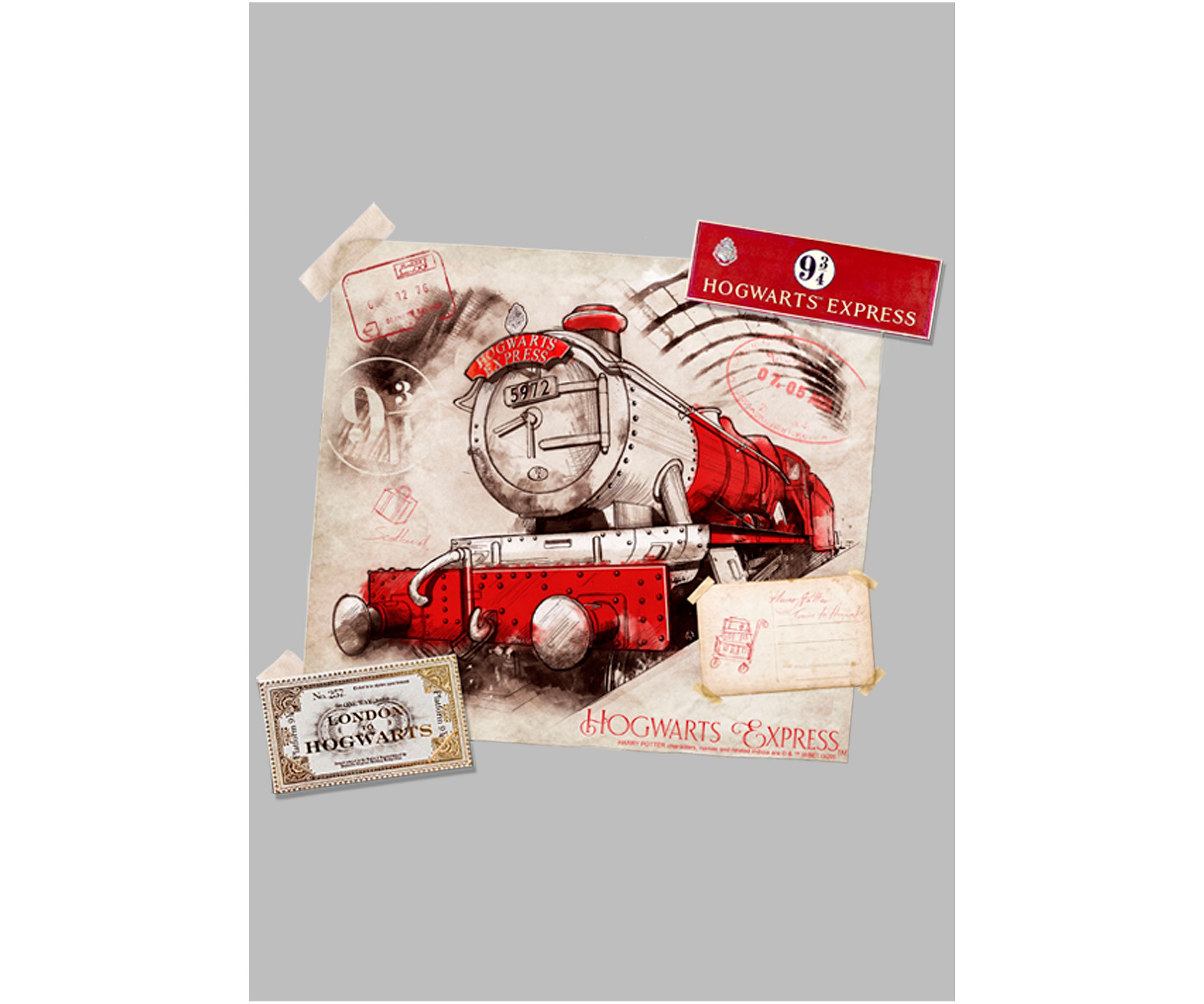 Girls 4-6x Hogwarts Express Postcard Graphic T-Shirt