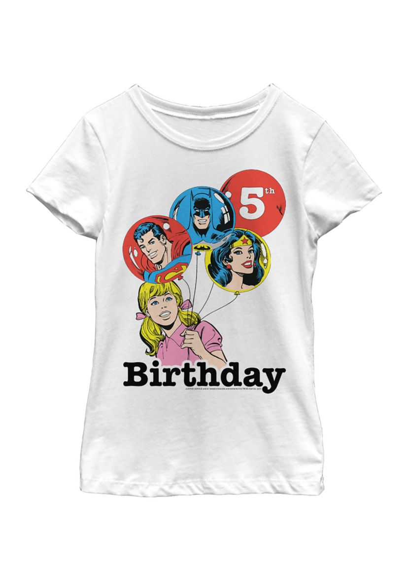 Girls 46x Justice League Hero Balloon 5th Graphic Top