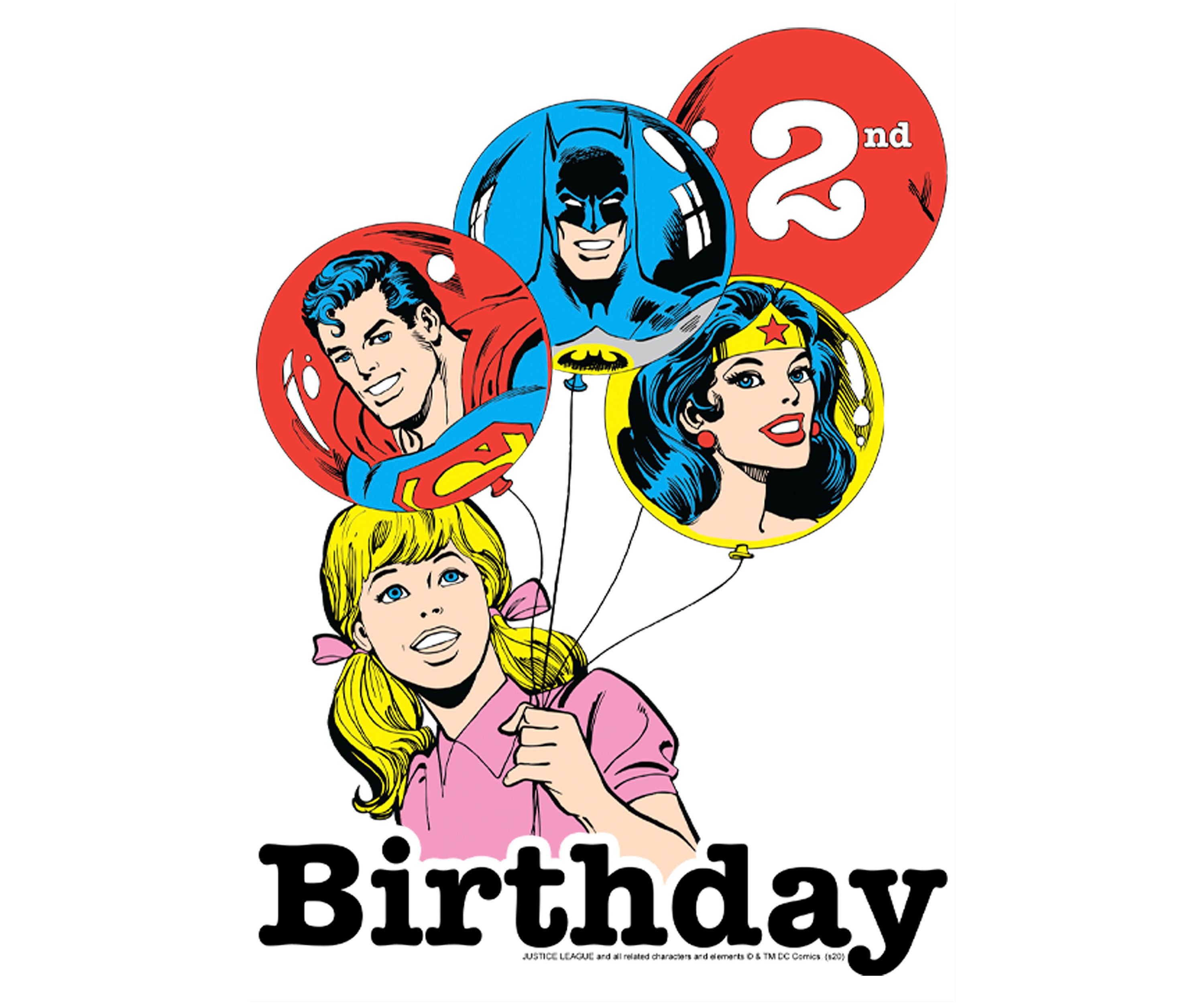 Girls 46x Justice League Hero Balloon 2nd Graphic Top