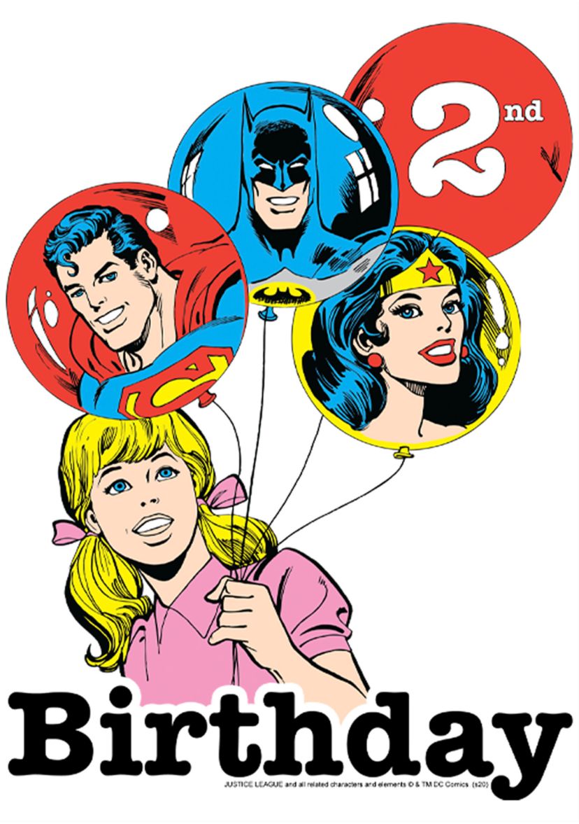 Girls 46x Justice League Hero Balloon 2nd Graphic Top
