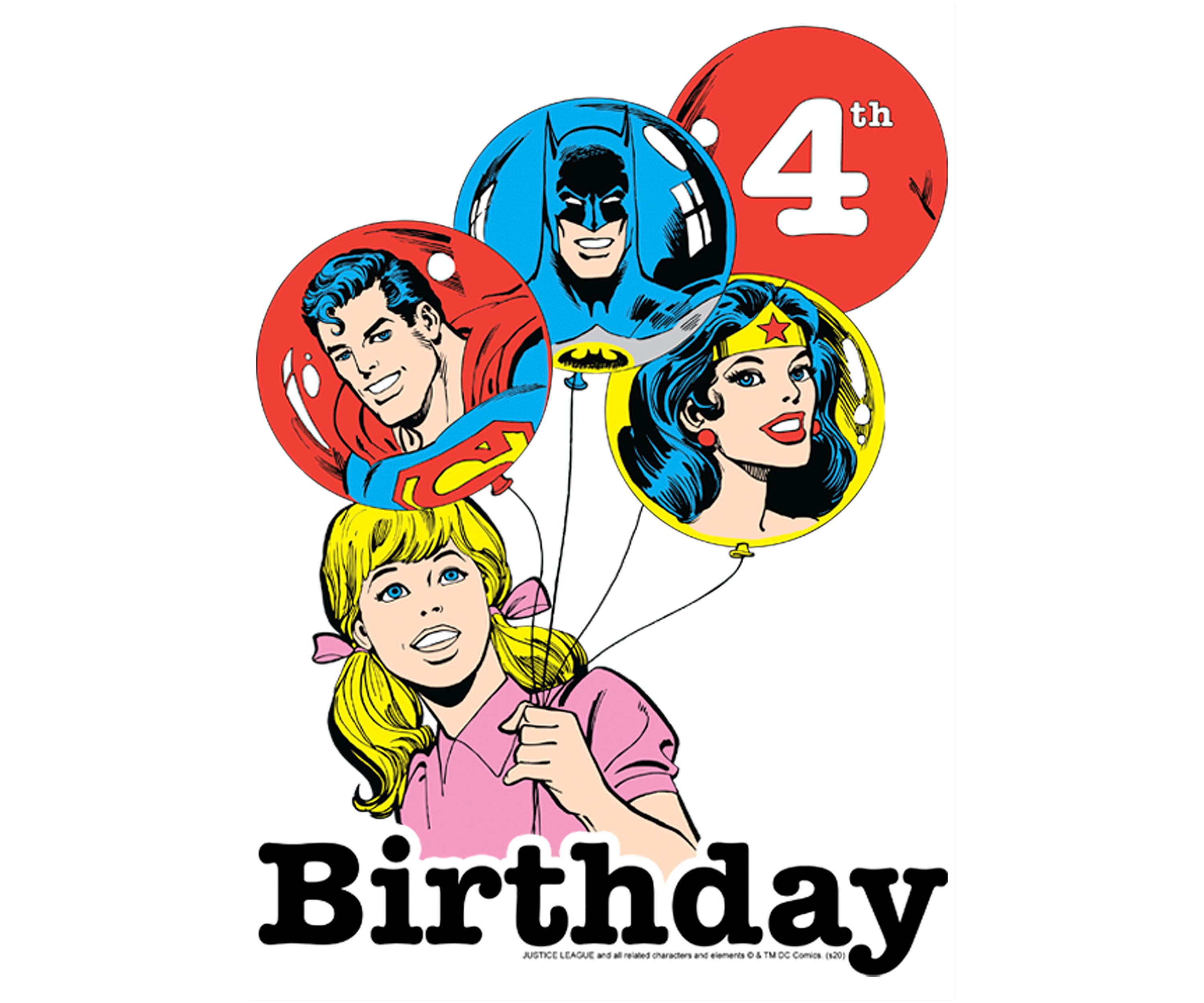 Girls 46x Justice League Hero Balloon 4th Graphic Top