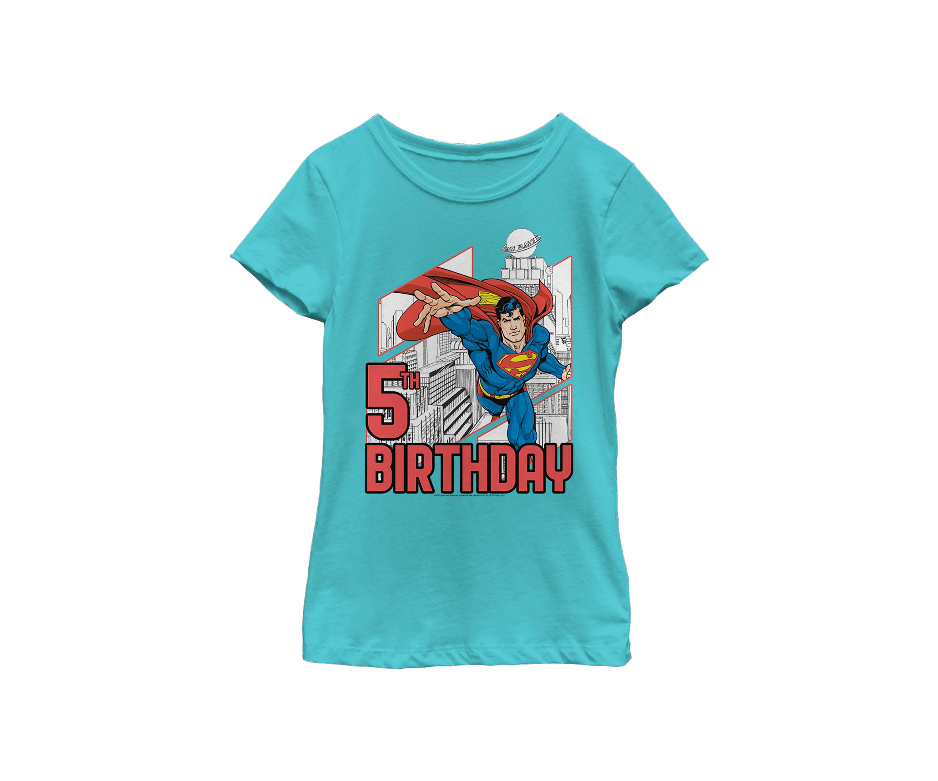 Girls 46x Superman Super 5th Birthday Graphic Top