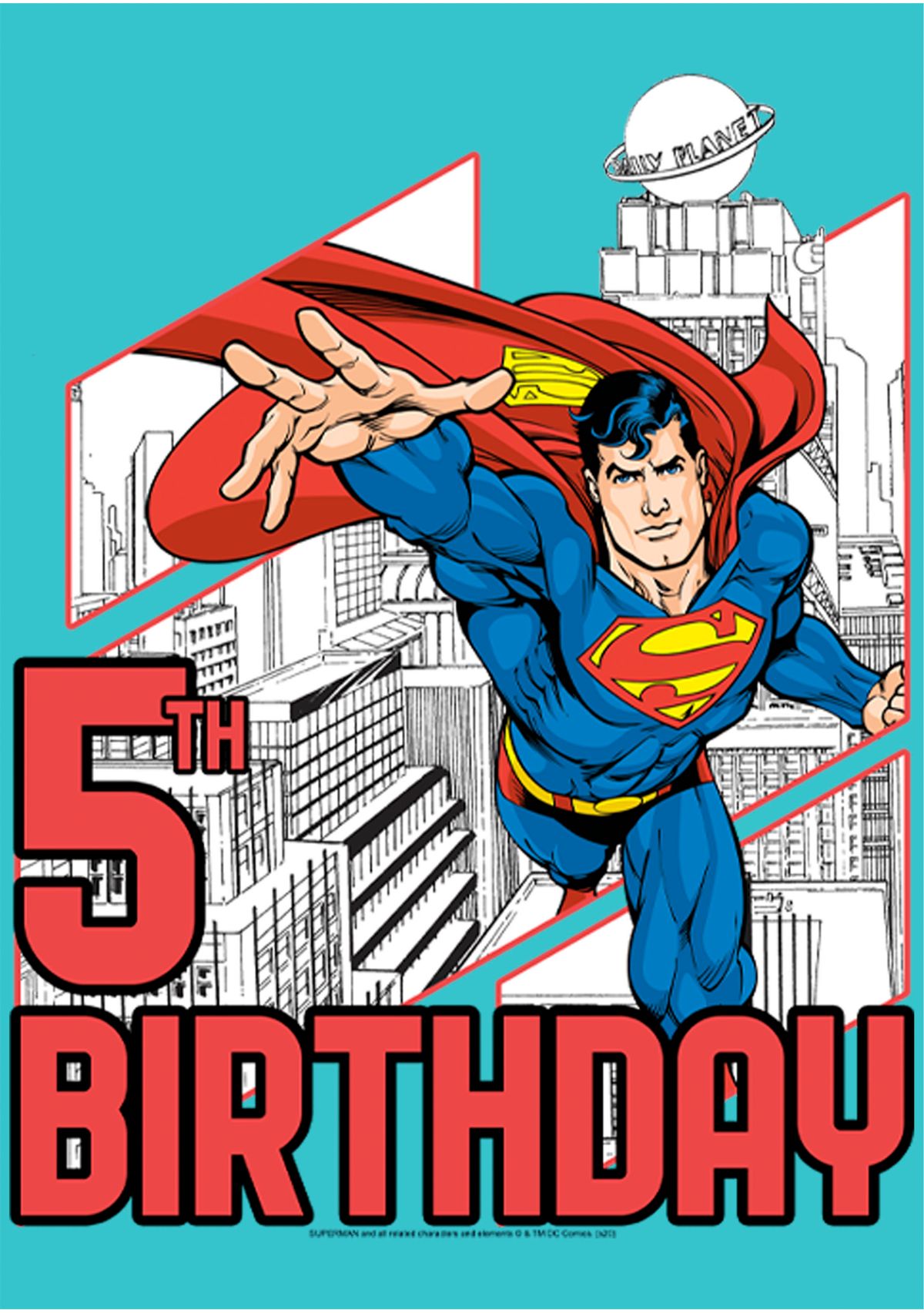 Girls 46x Superman Super 5th Birthday Graphic Top